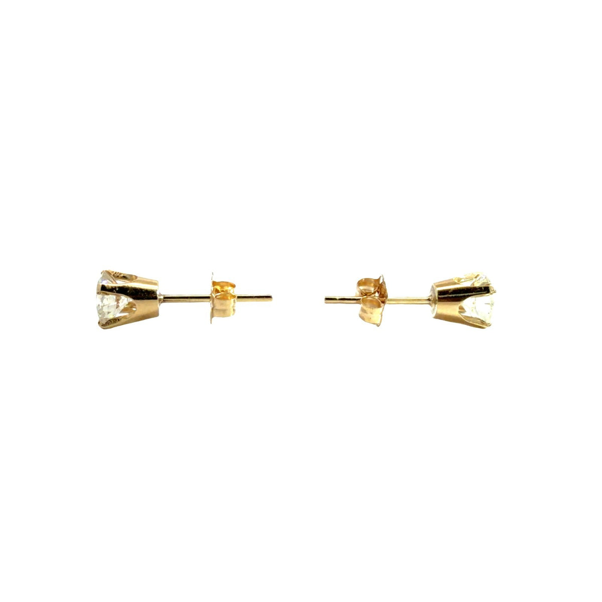 Estate 14k Yellow Gold Round Brilliant 0.76cttw Diamond Stud Earrings2