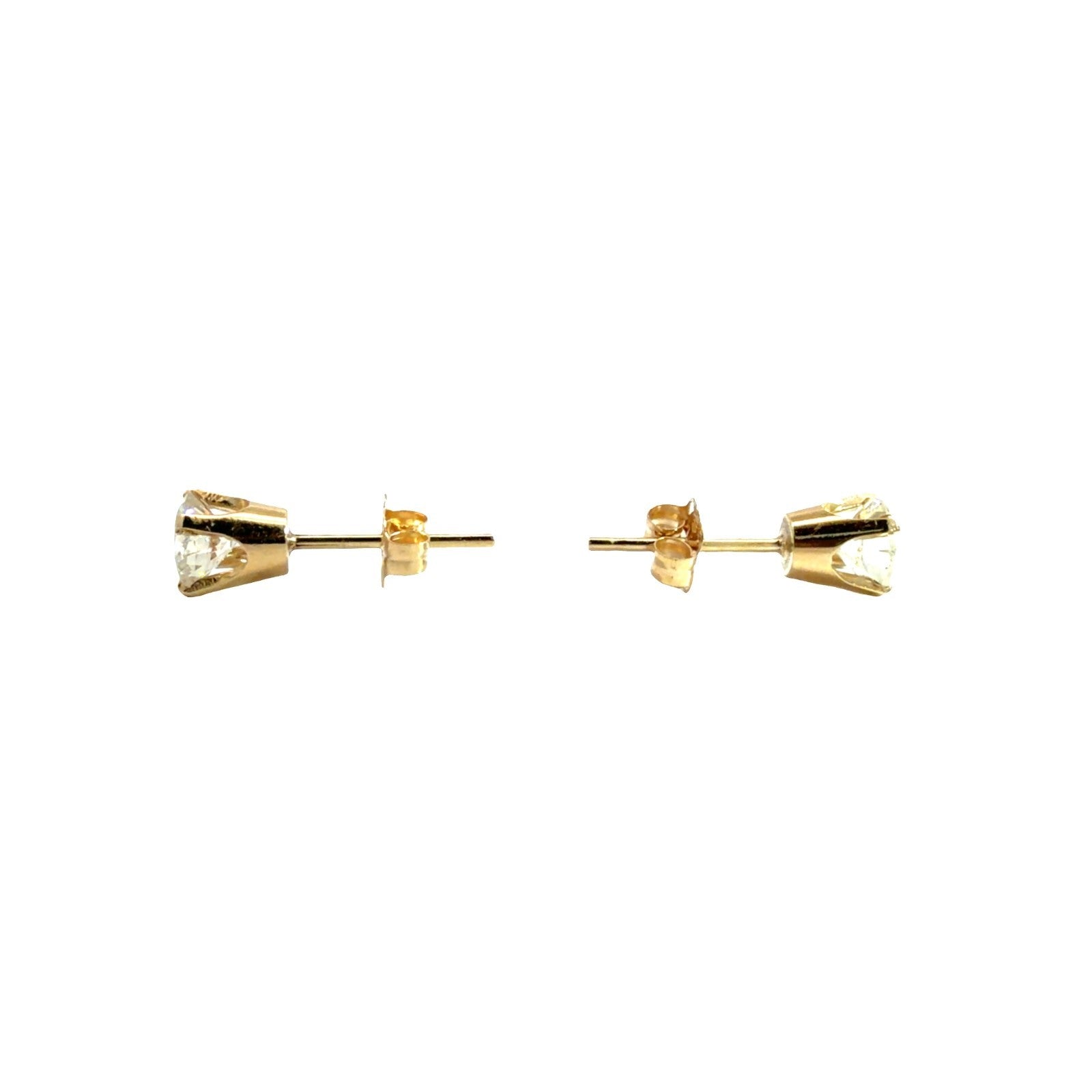 Estate 14k Yellow Gold Round Brilliant 0.76cttw Diamond Stud Earrings2