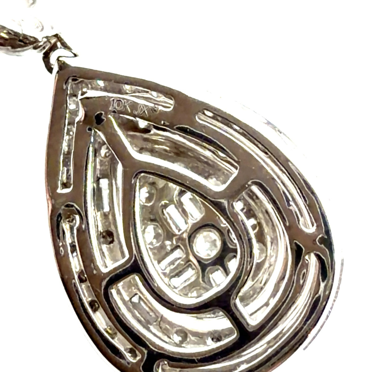 10k White Gold Teardrop Earrings with 1.20ctw Diamonds5
