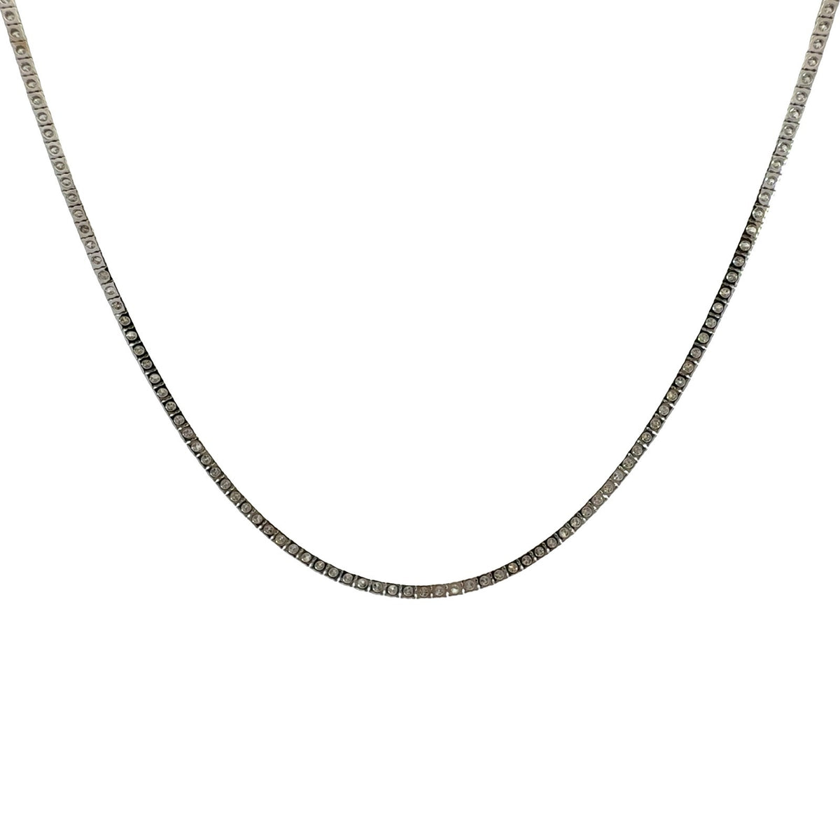 NEW 14k White Gold 10.35cttw Diamond Tennis Necklace 16"4