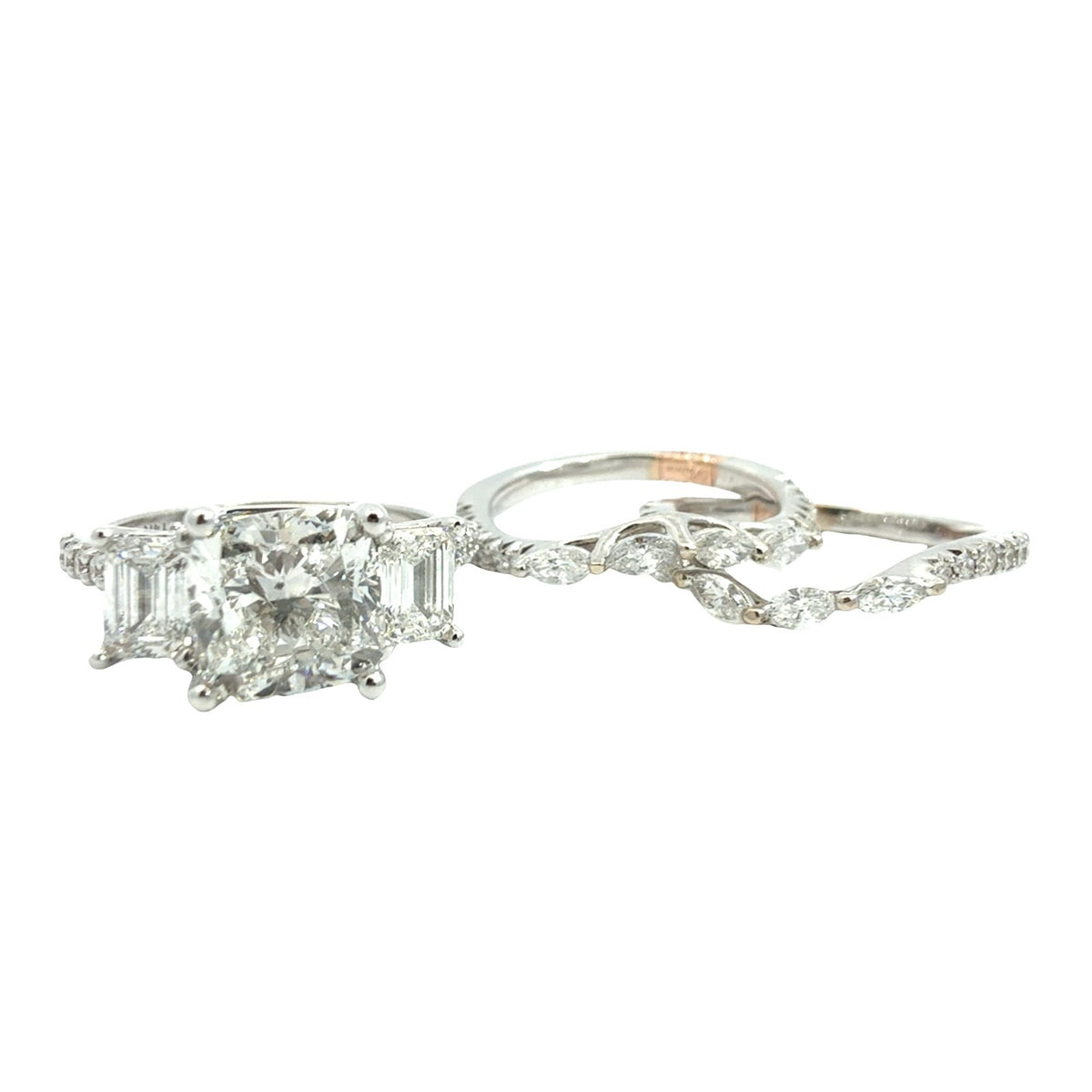 Pnina Tornai 14k White Gold 3.30cttw Cushion-Cut Diamond Multi-Stone Bridal Set2