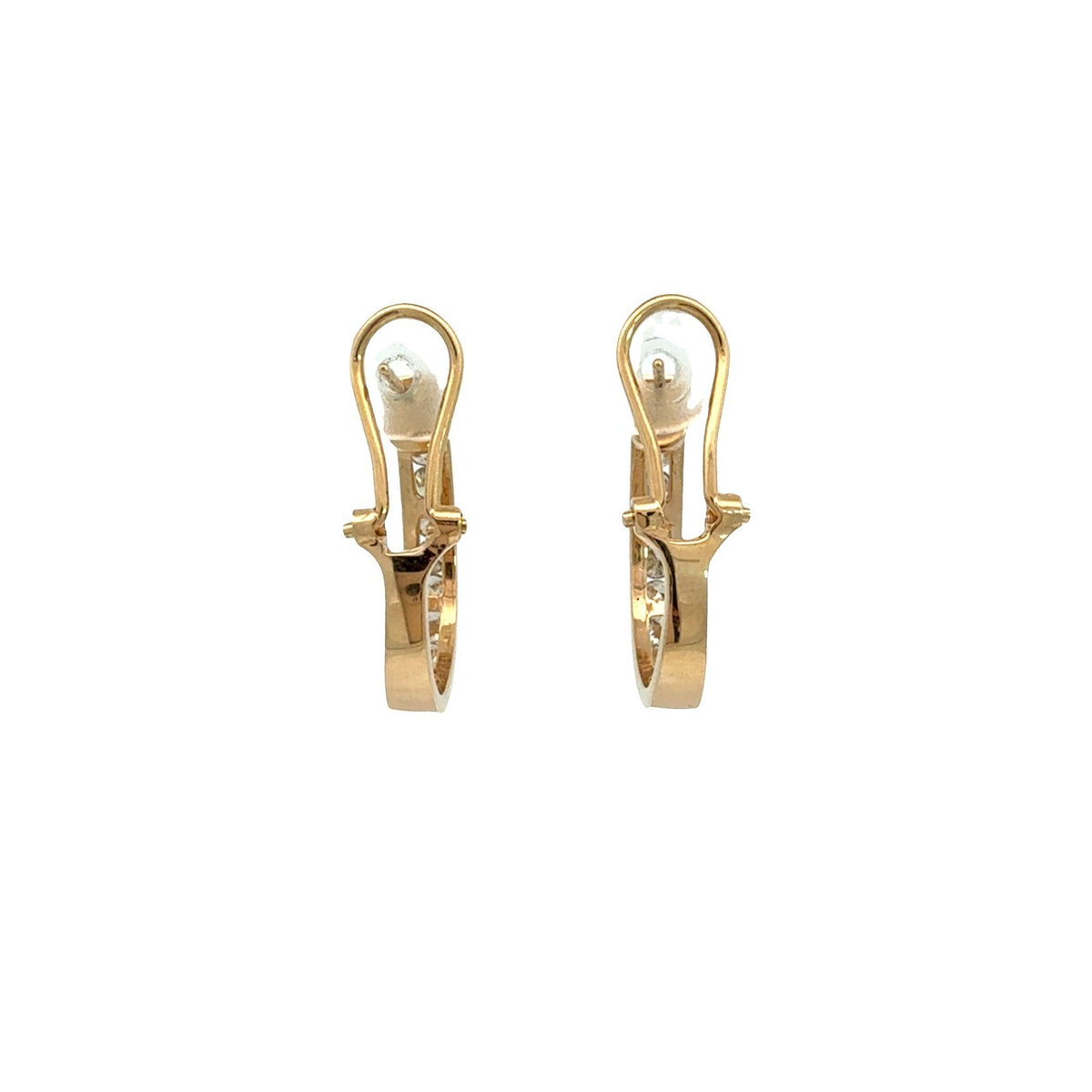 14k Yellow Gold Channel-Set 0.96tcw Diamond Hoop Earrings3