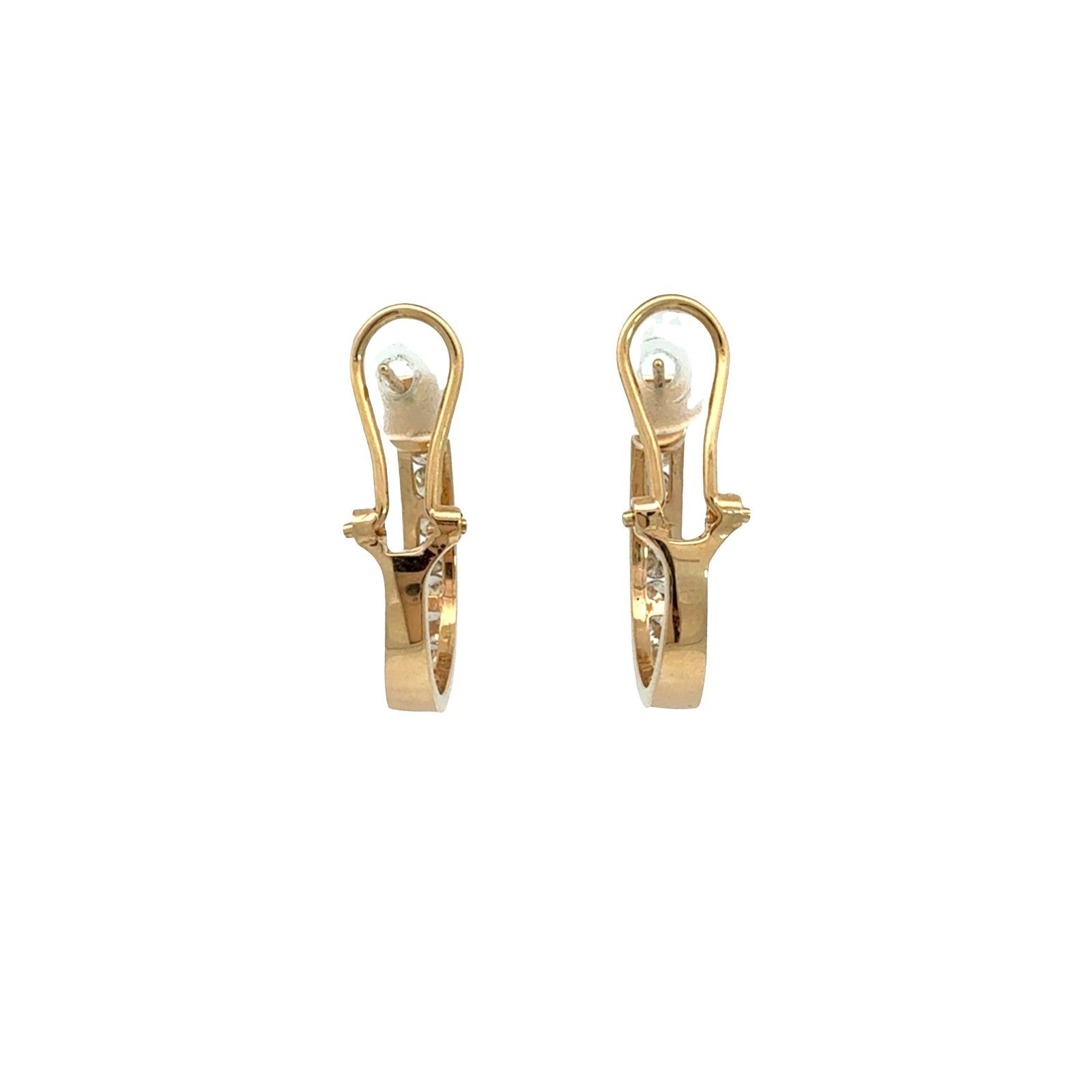 14k Yellow Gold Channel-Set 0.96tcw Diamond Hoop Earrings3
