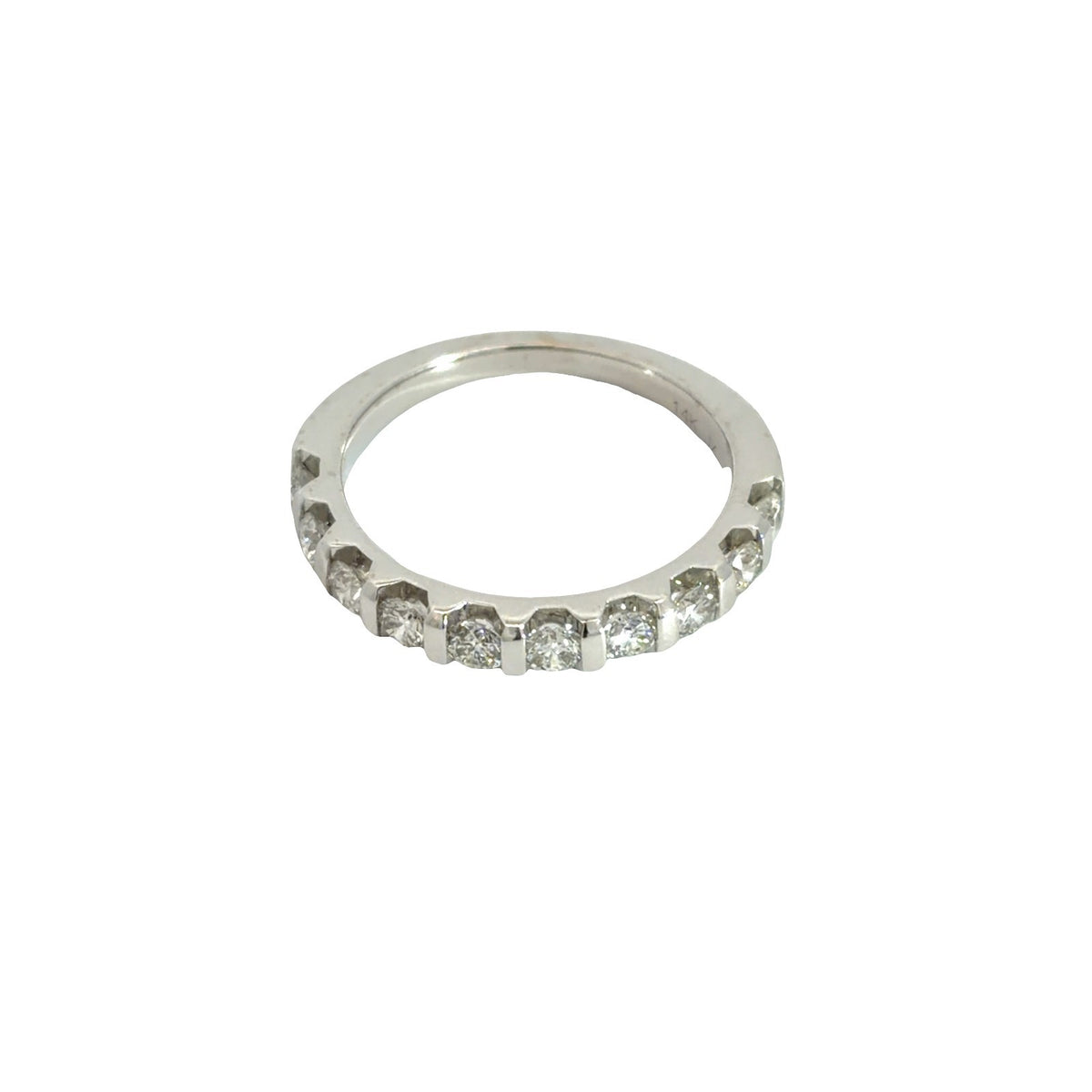 14K White Gold 10 Diamond 0.80ctw Wedding Band Ring4