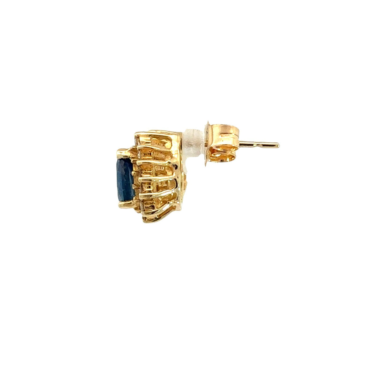 14k Yellow Gold Pear-Cut 1.20cttw Sapphire & 0.39cttw Diamond Halo Earrings2