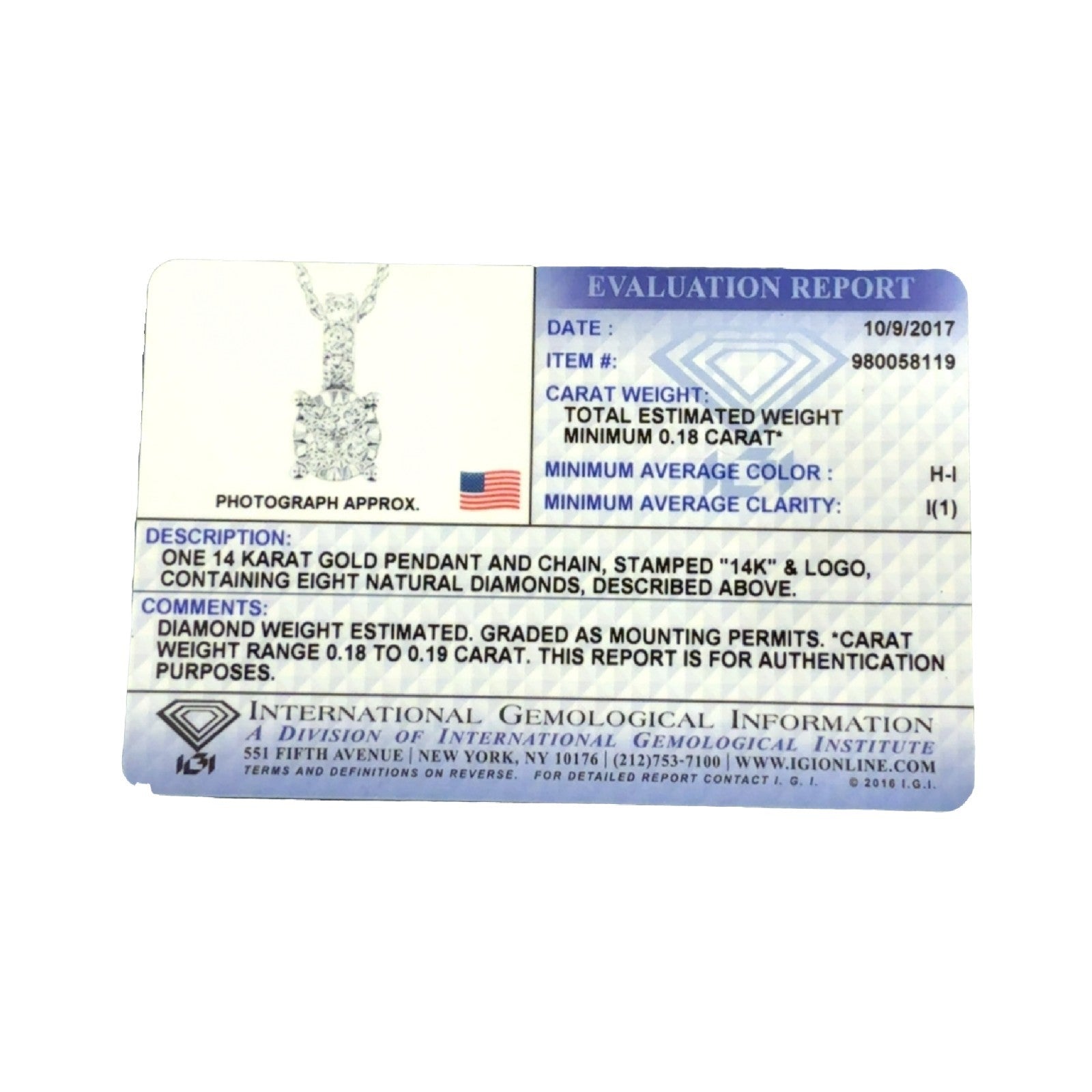 14k White Gold and 0.18ctw Diamond Cluster Pendant with IGI Report5