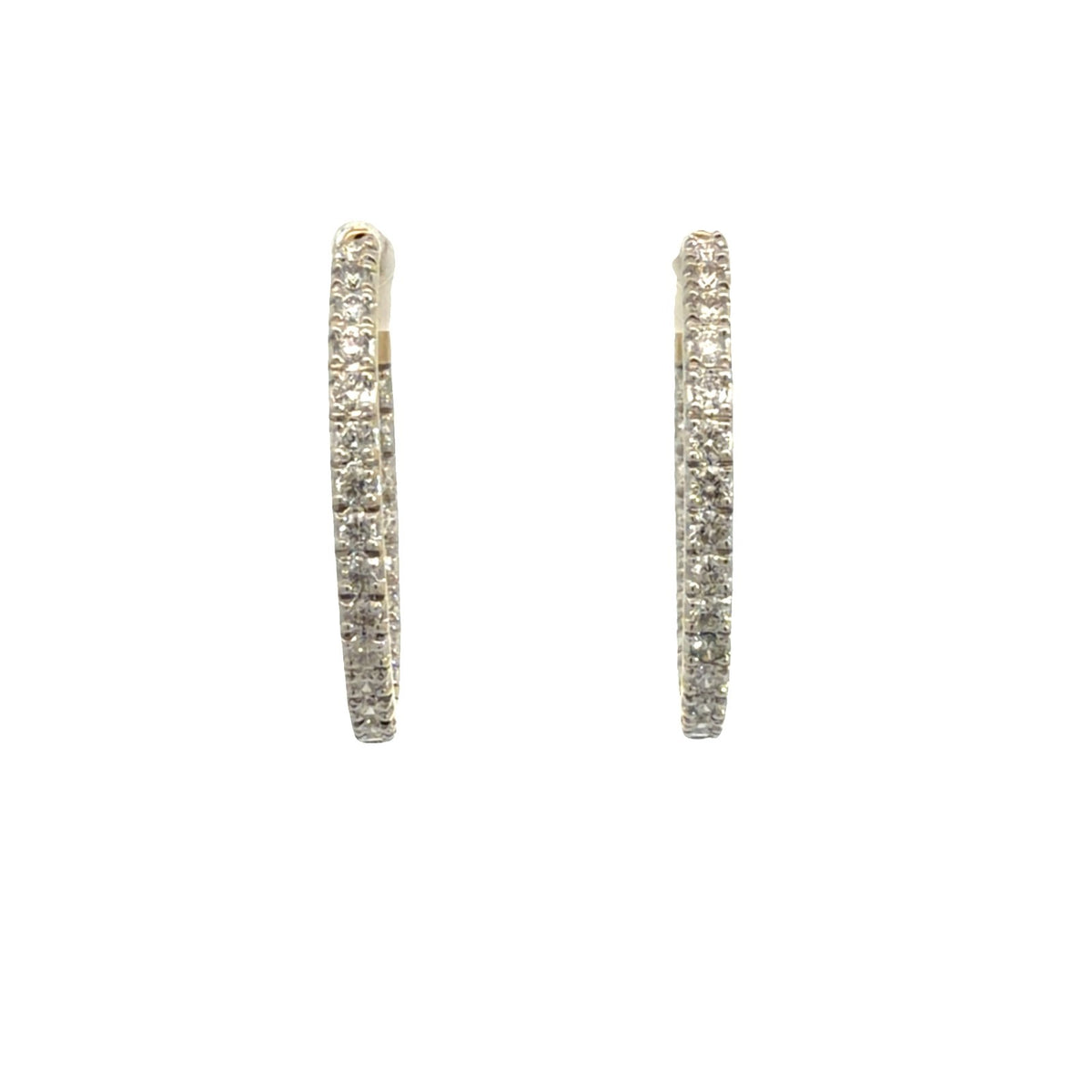 14k Yellow Gold Stamped and 0.92ctw Diamond Hoop Earrings0