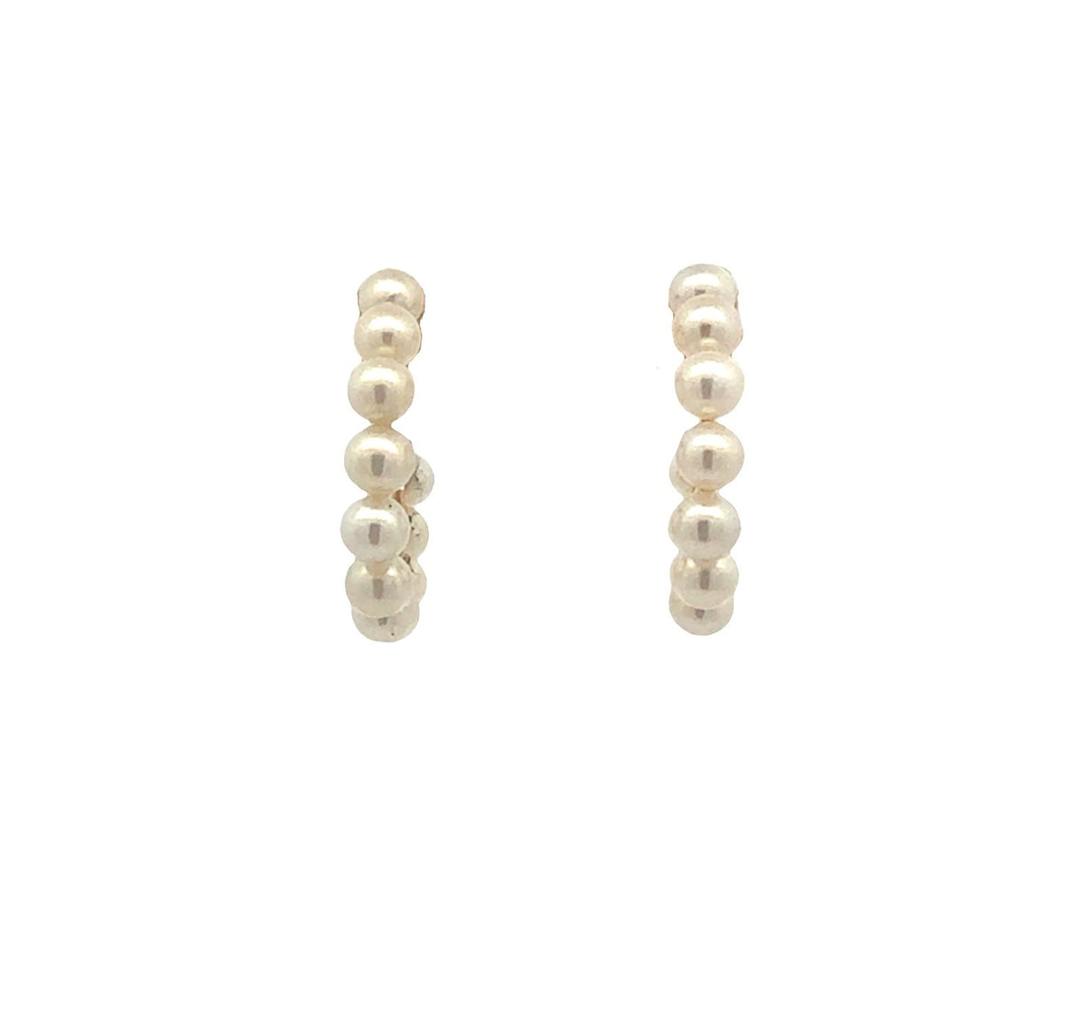 Mikimoto 18k Yellow Gold Pearl Bubble Hoop Earrings5