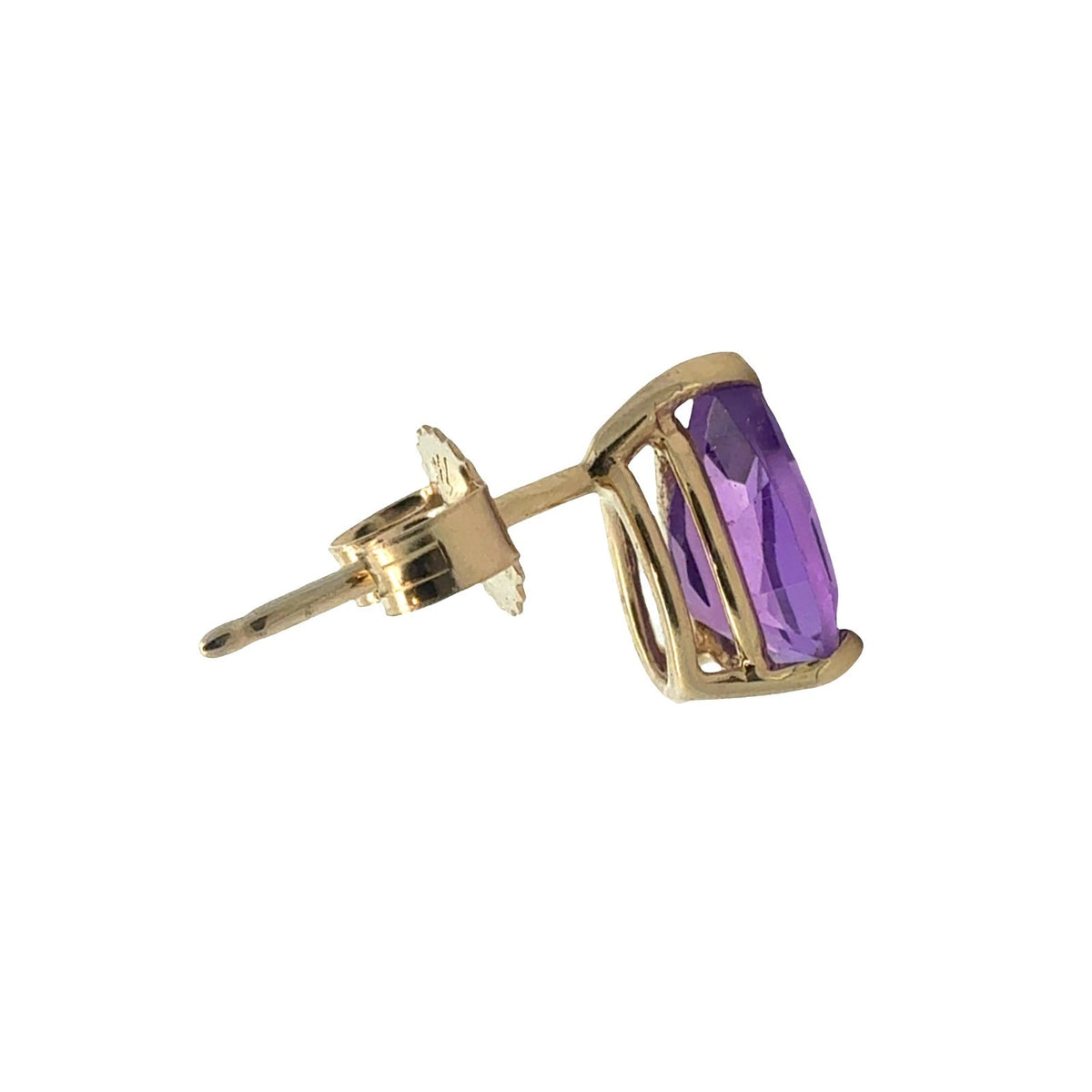 14k Yellow Gold and Amethyst Stud Earrings4