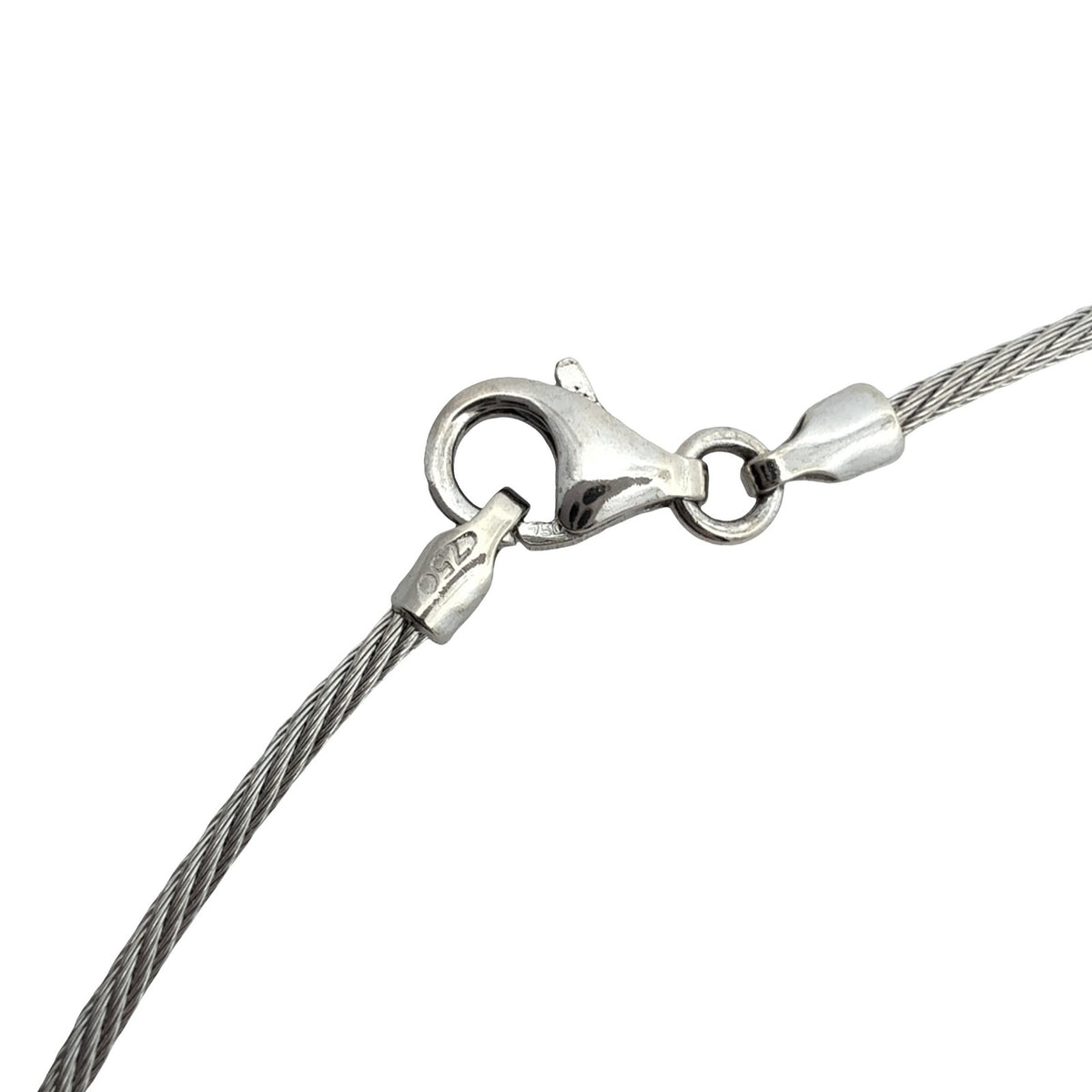 18k White Gold 0.45cttw Diamond Celestial Heart Cham Collar Necklace 16"6