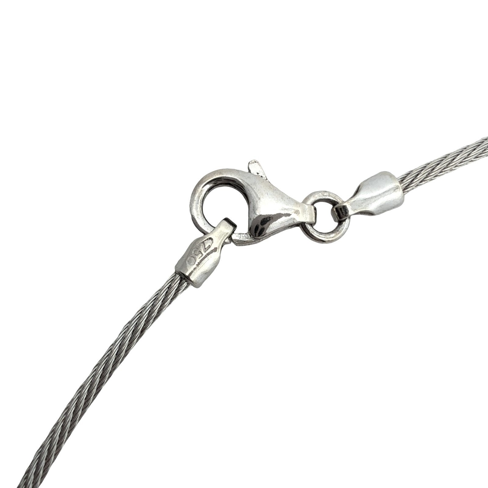 18k White Gold 0.45cttw Diamond Celestial Heart Cham Collar Necklace 16"6