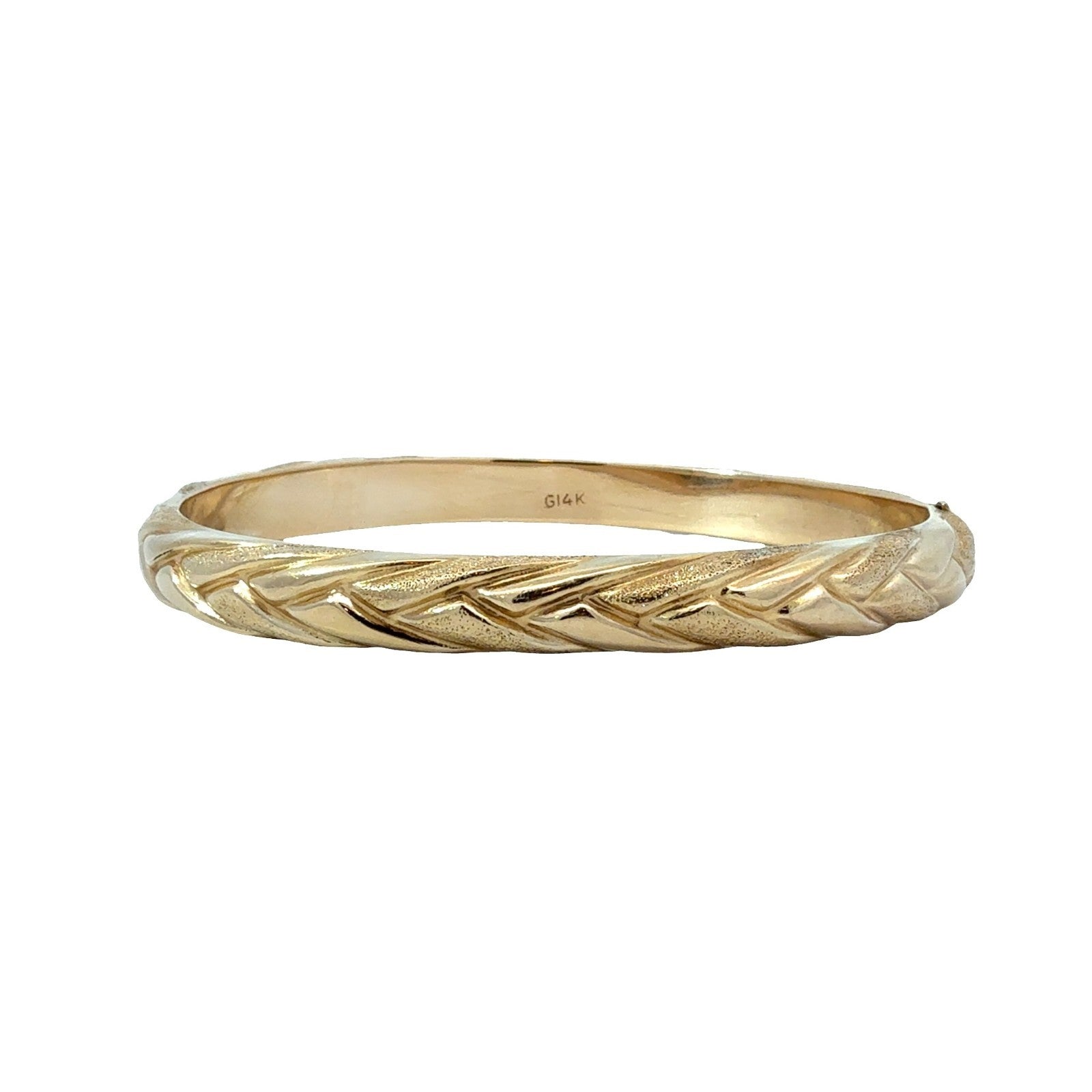Stamped 14K Yellow Gold Braided Bangle Bracelet7