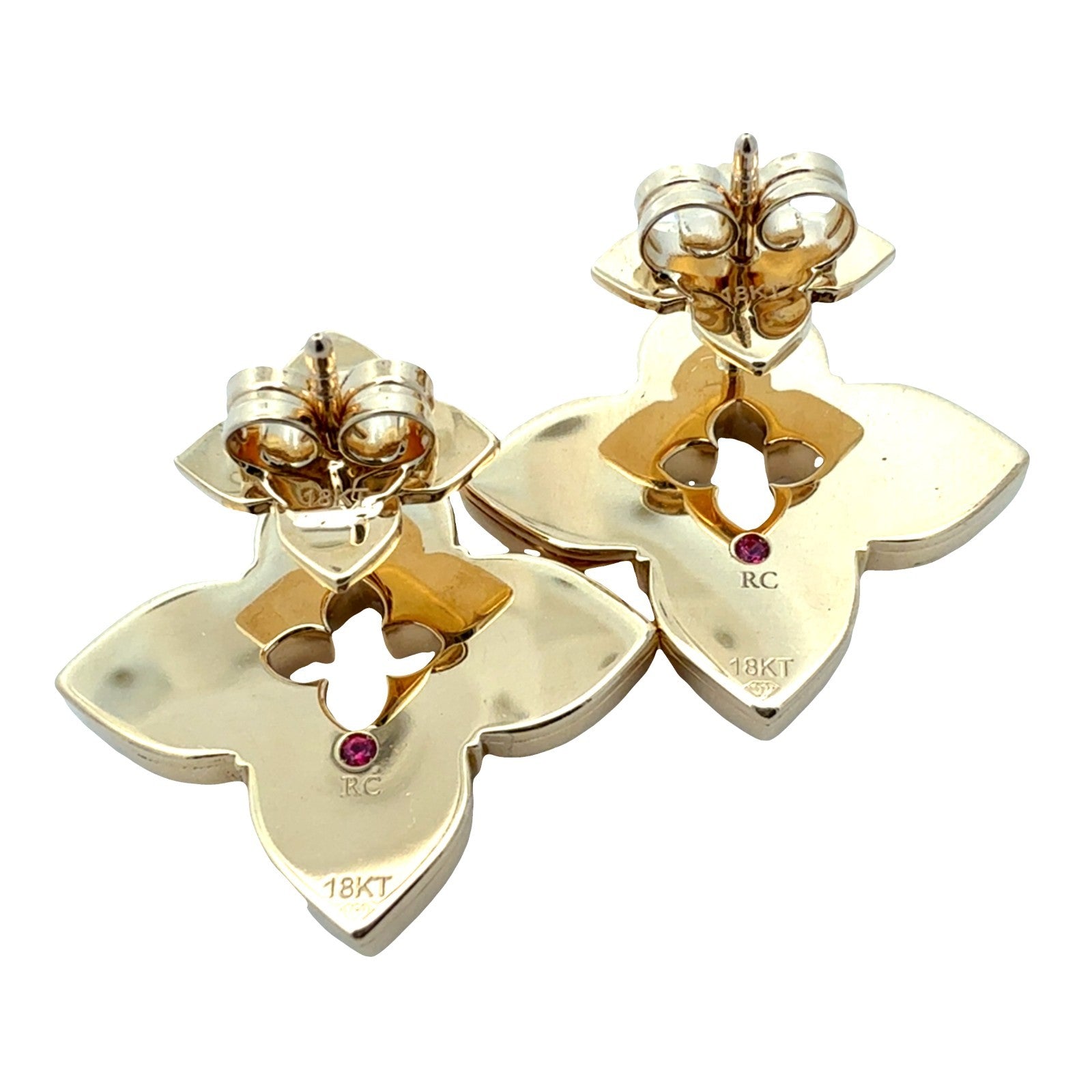 Roberto Coin 18k Yellow Gold Venetian Princess 0.28cttw Diamond Flower Earrings3