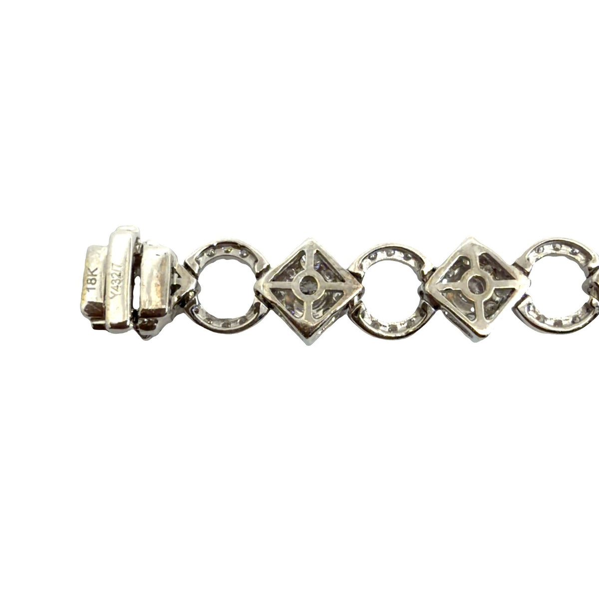 Estate 18k White Gold 6.50ctw Diamond Bracelet 7 in.3
