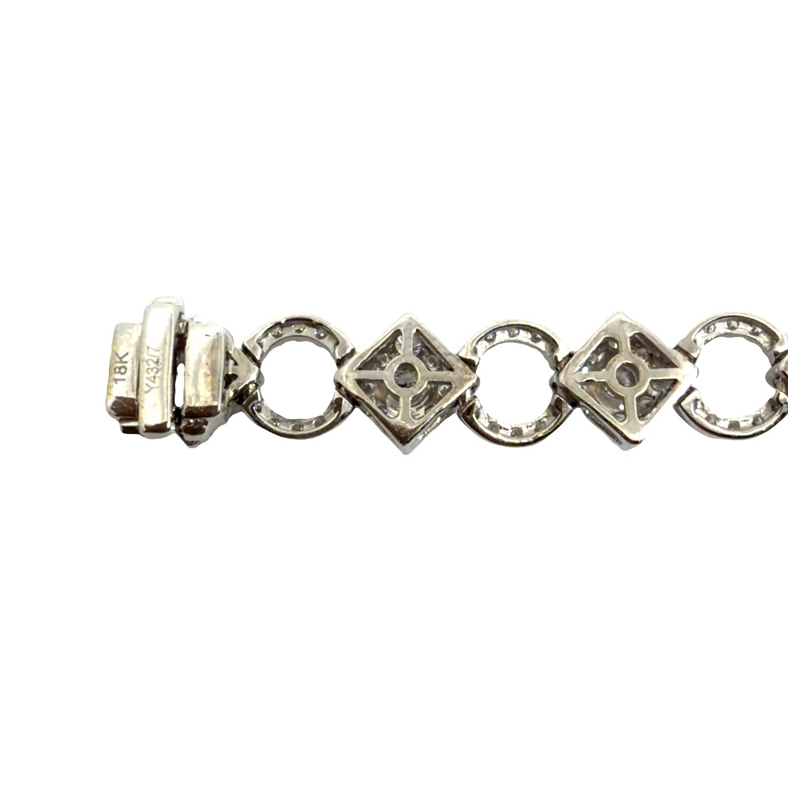 Estate 18k White Gold 6.50ctw Diamond Bracelet 7 in.3