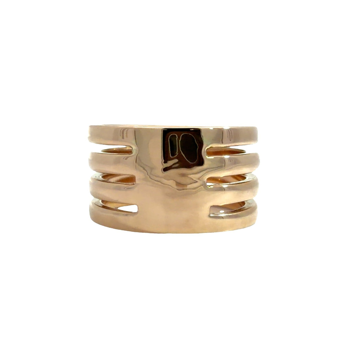 14k Rose Gold Ribbed Band Ring2