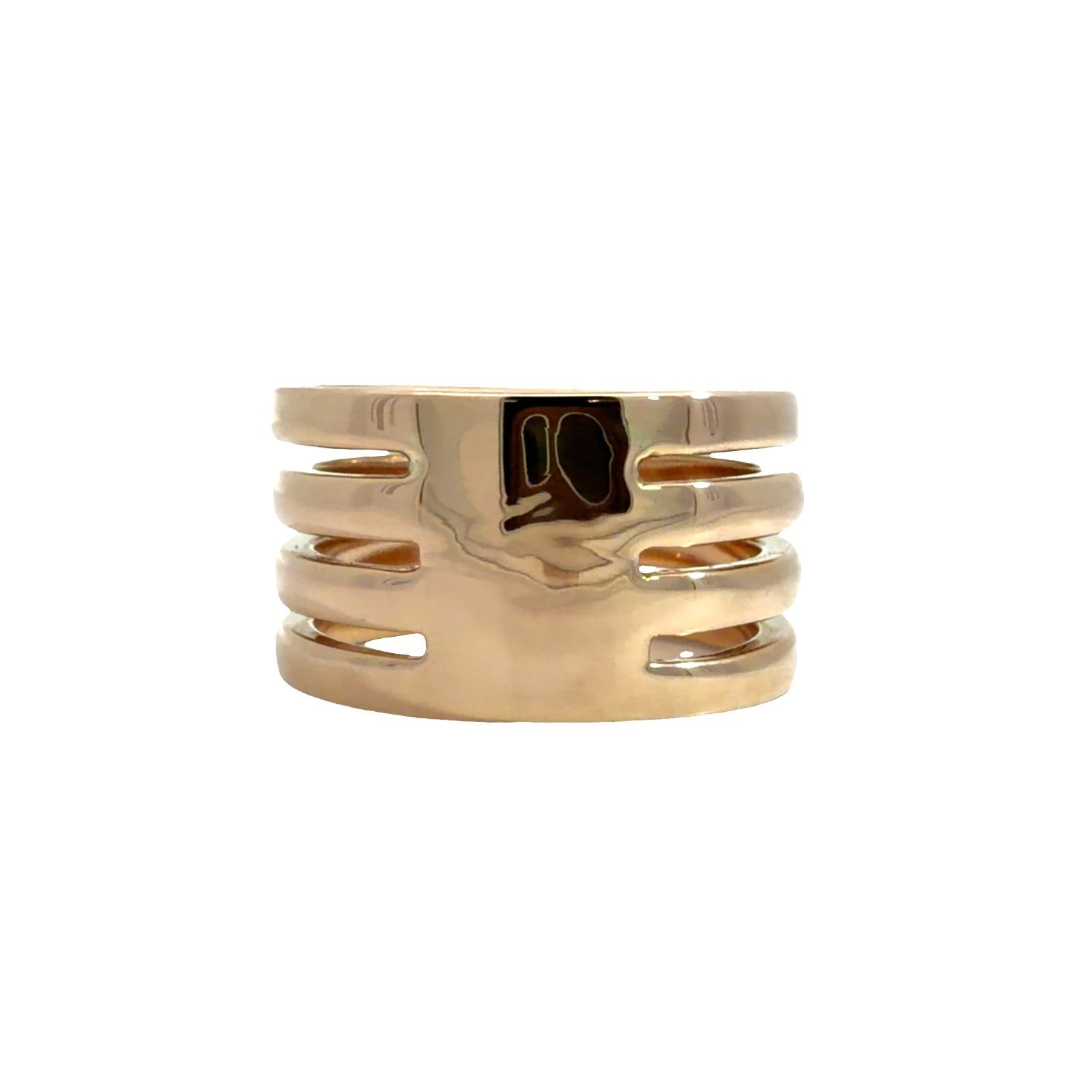 14k Rose Gold Ribbed Band Ring2
