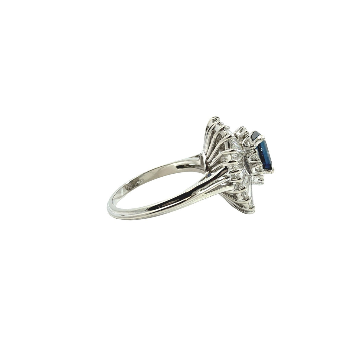 Vintage 14k White Gold 1.18tcw Sapphire and 1.43cttw Diamond Ballerina Ring3