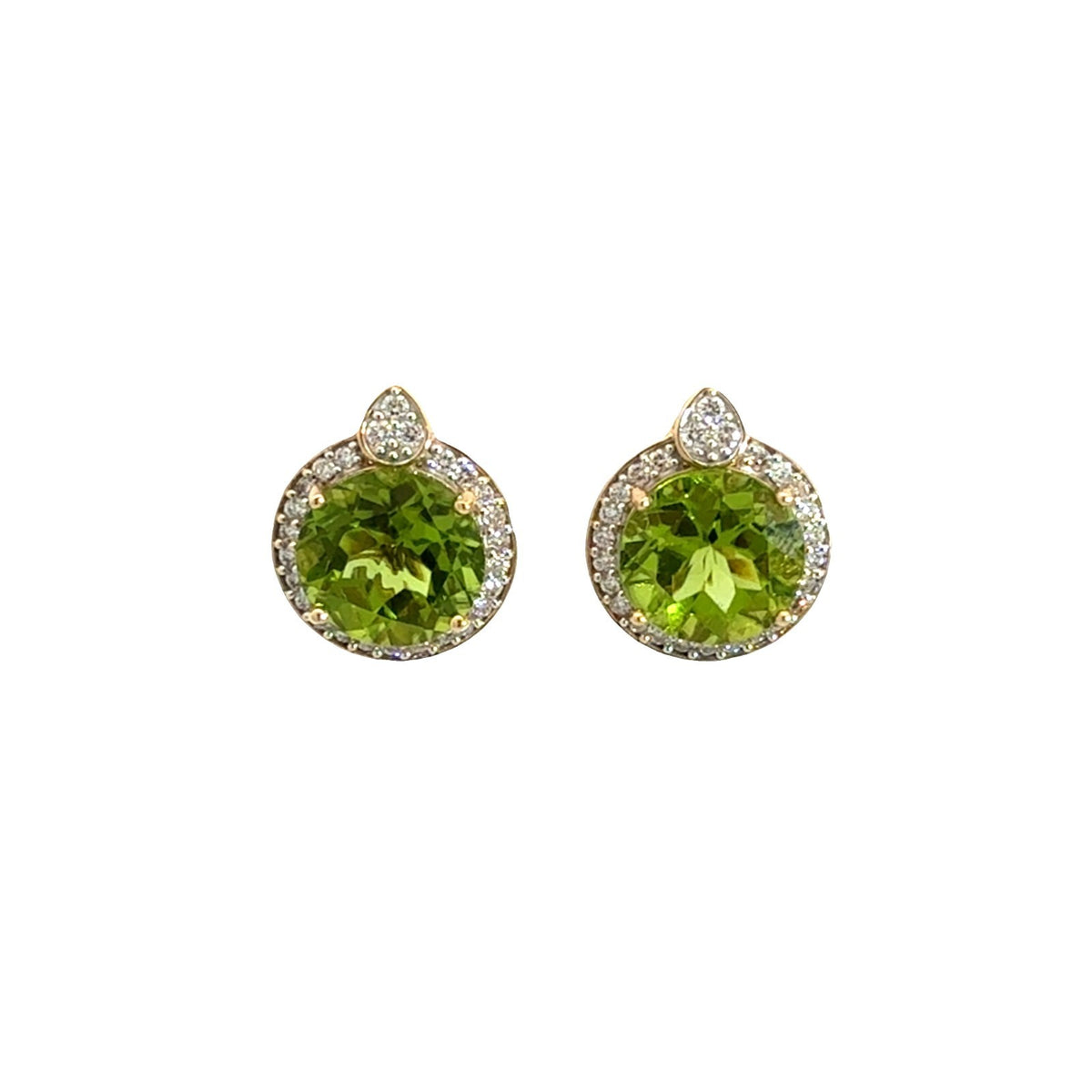 Lance Fischer 14k Yellow Gold, 9.19ctw Peridot, &  0.48ctw Diamond Earrings4