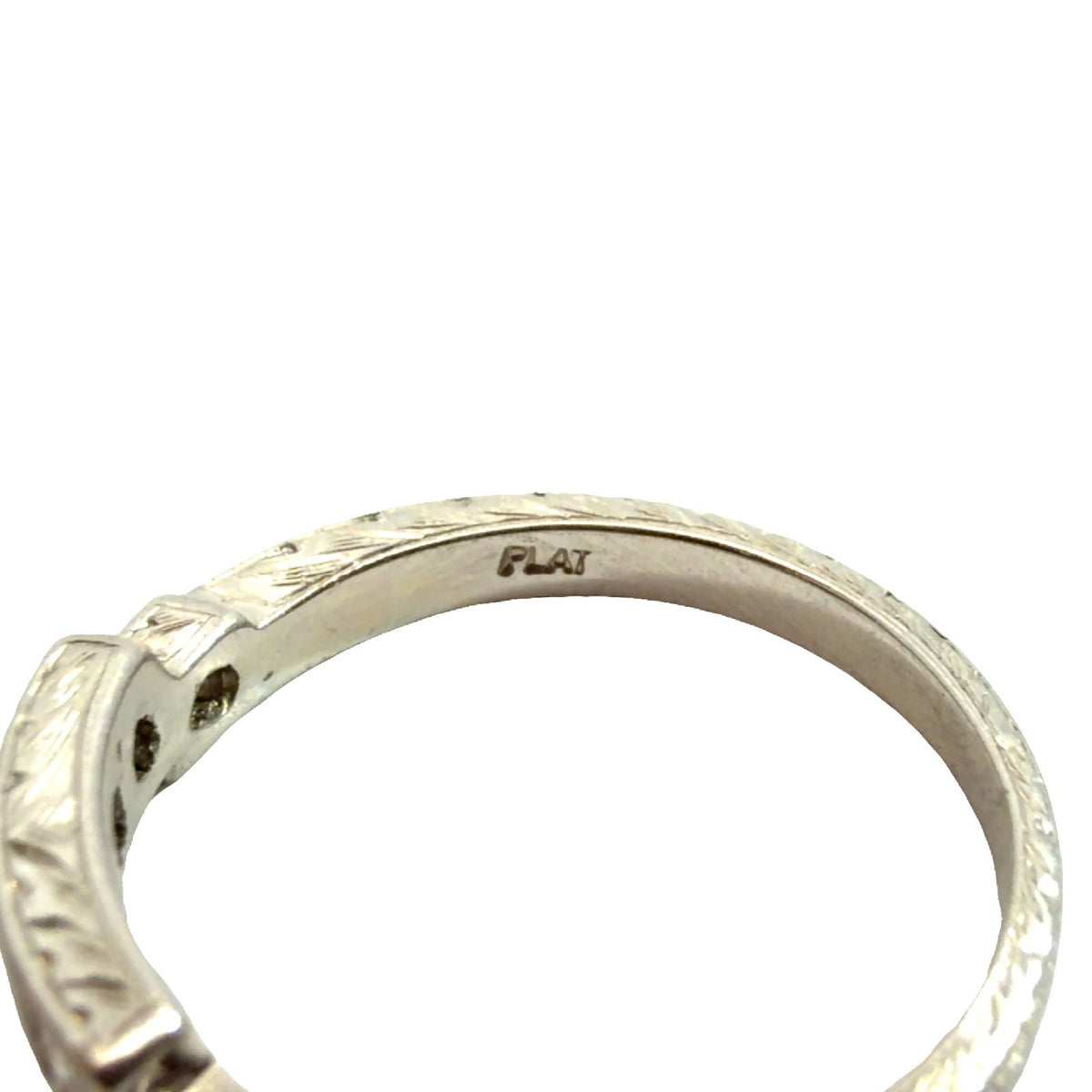 Platinum Bezel Set Princess Cut 0.48cttw Diamond Bands Size 5.57