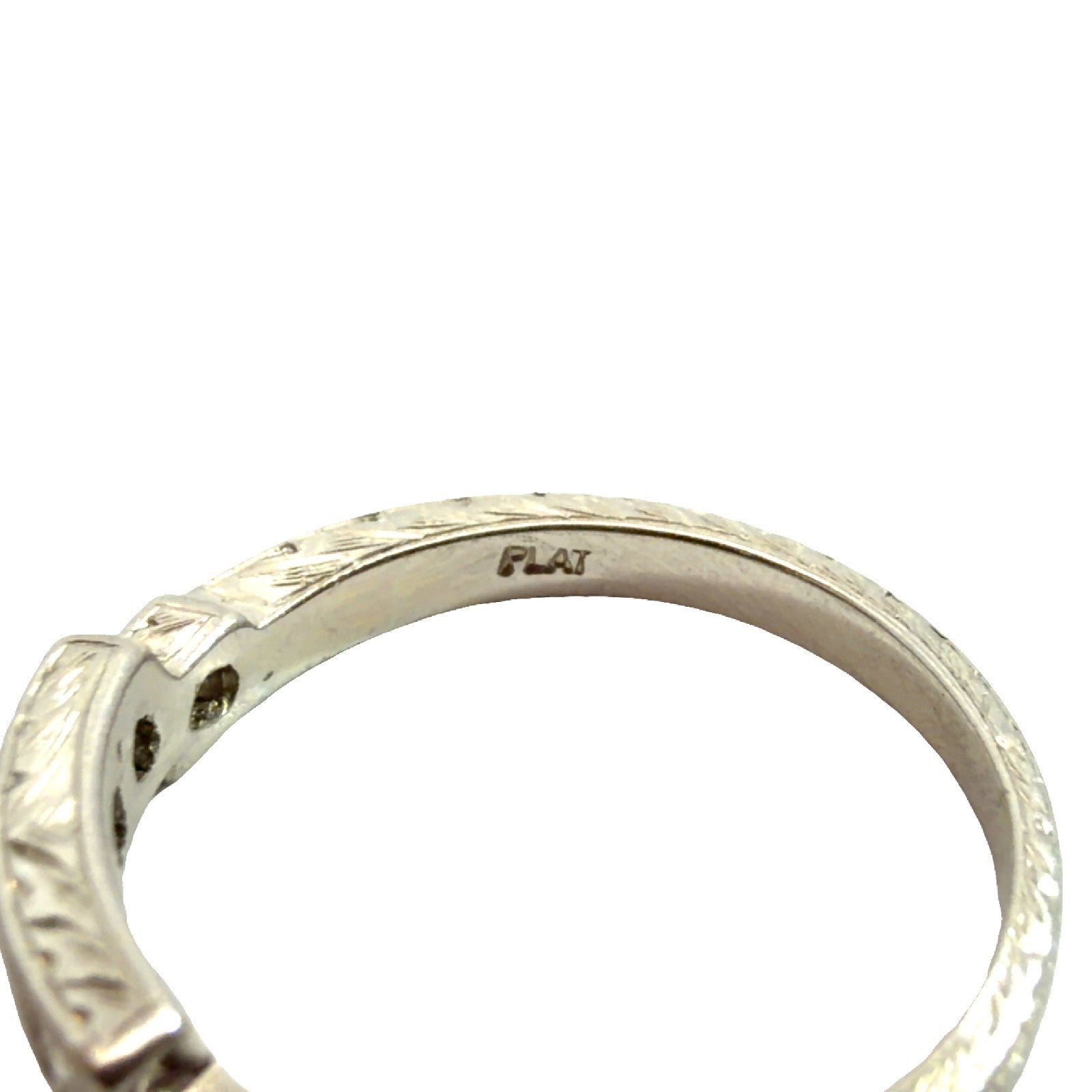 Platinum Bezel Set Princess Cut 0.48cttw Diamond Bands Size 5.57
