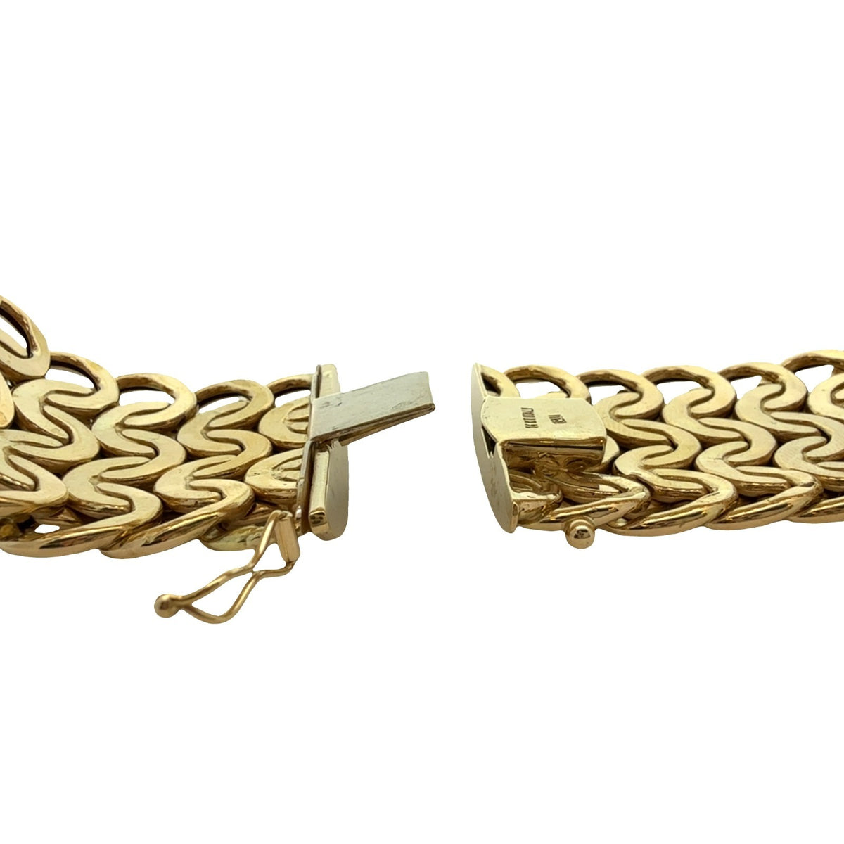 14k Yellow Gold Italian Crochet Chain Link Bracelet 7.5"3