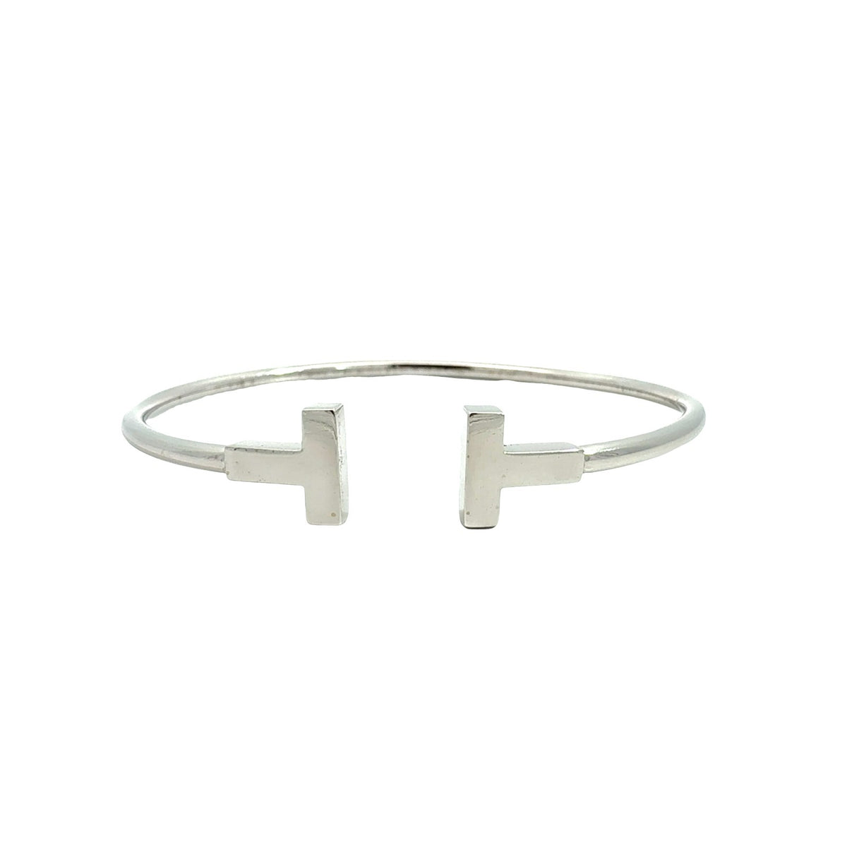 Tiffany &amp; Co. 18k White Gold Tiffany T Wire Cuff Bracelet0