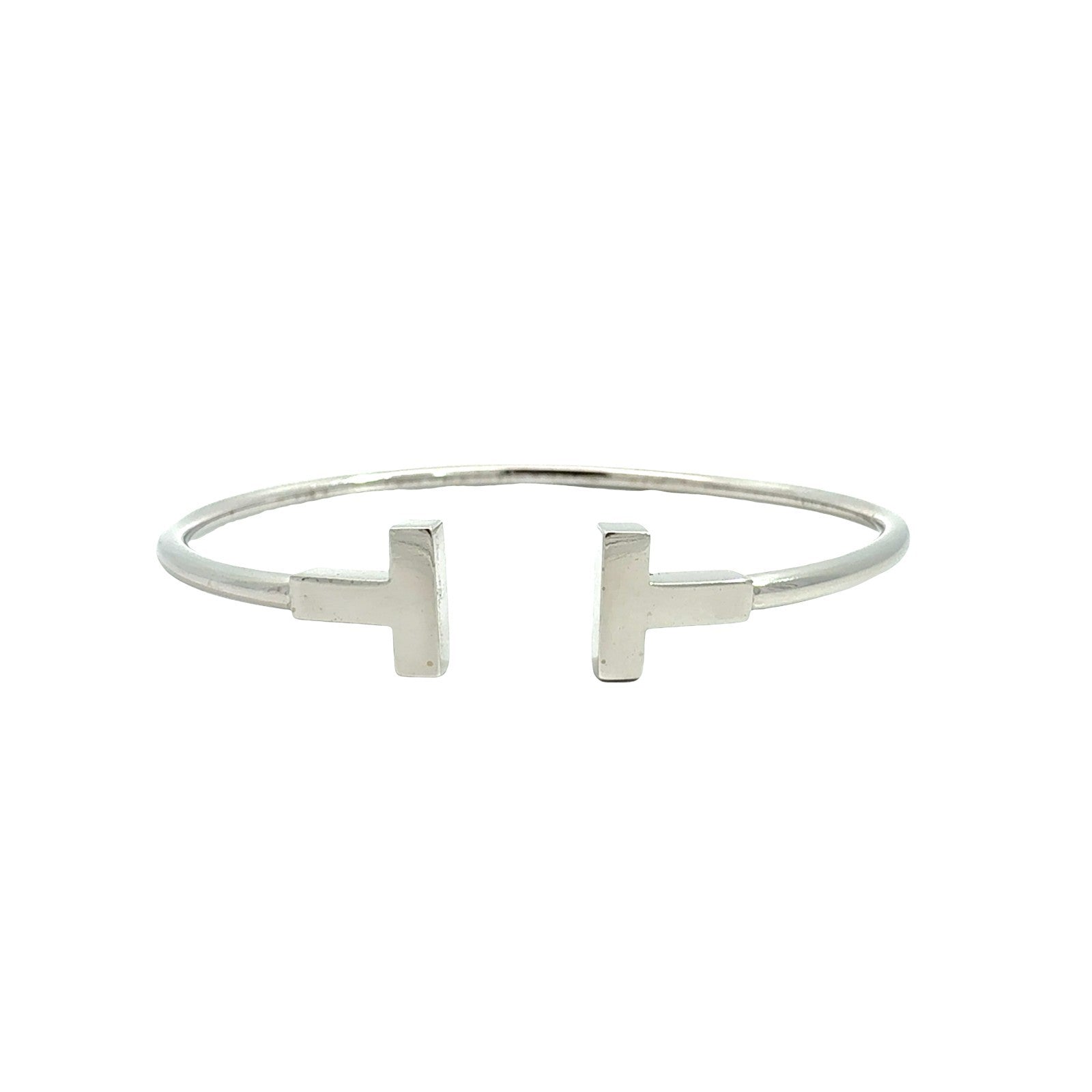 Tiffany & Co. 18k White Gold Tiffany T Wire Cuff Bracelet0