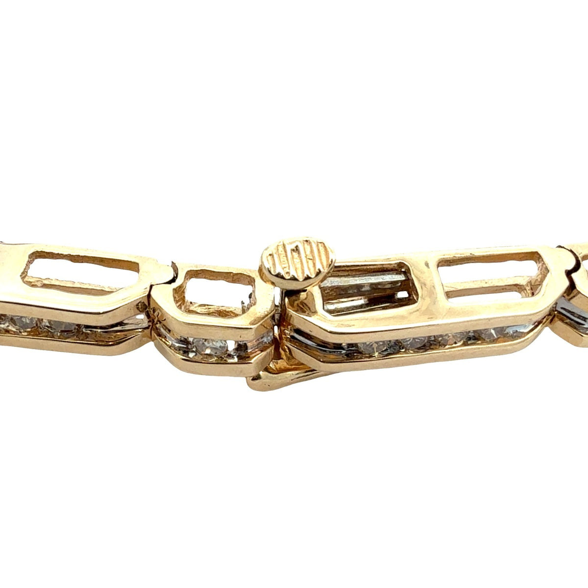 14K Yellow Gold 1.00cttw Channel Set Diamond Bar Link Tennis Bracelet5
