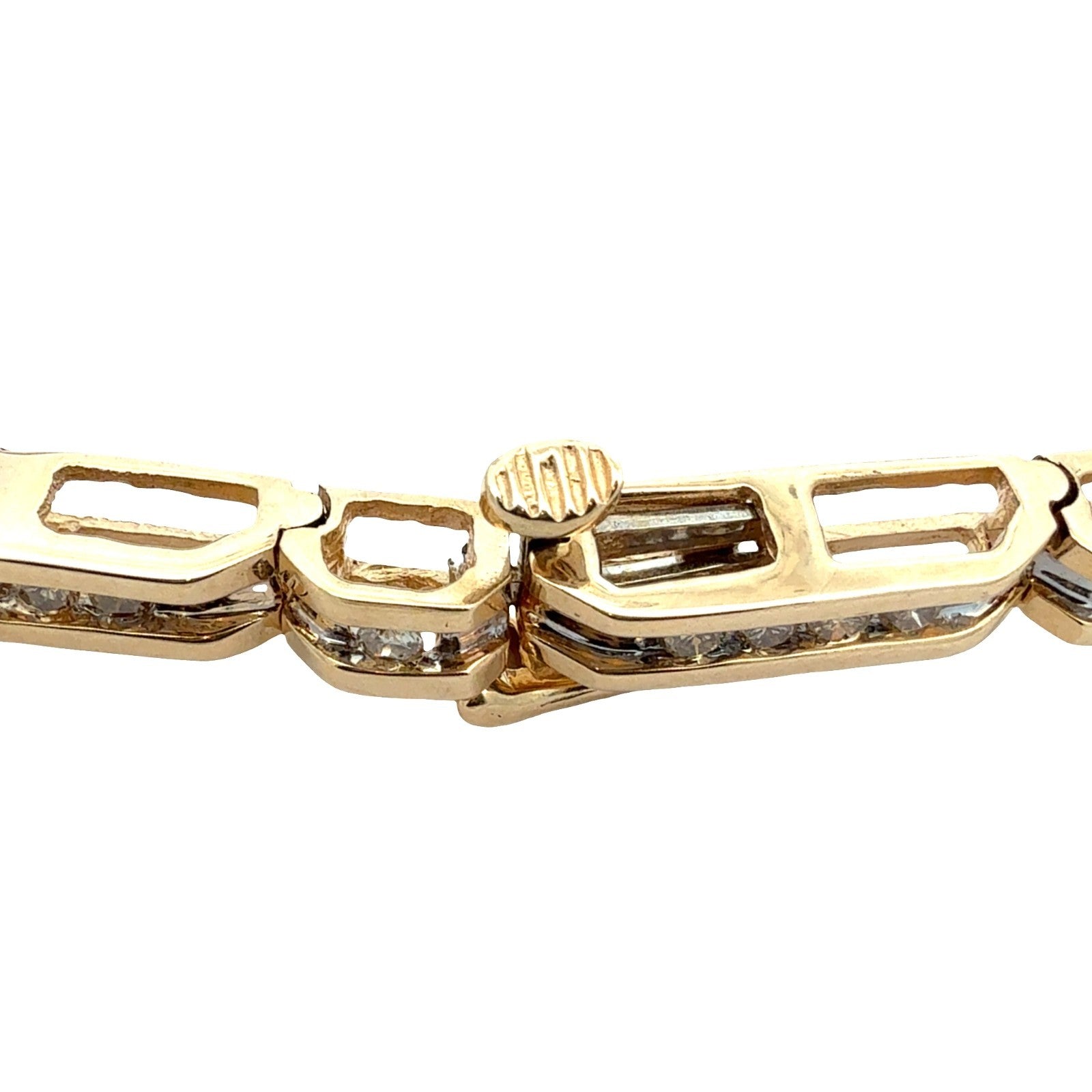 14K Yellow Gold 1.00cttw Channel Set Diamond Bar Link Tennis Bracelet5