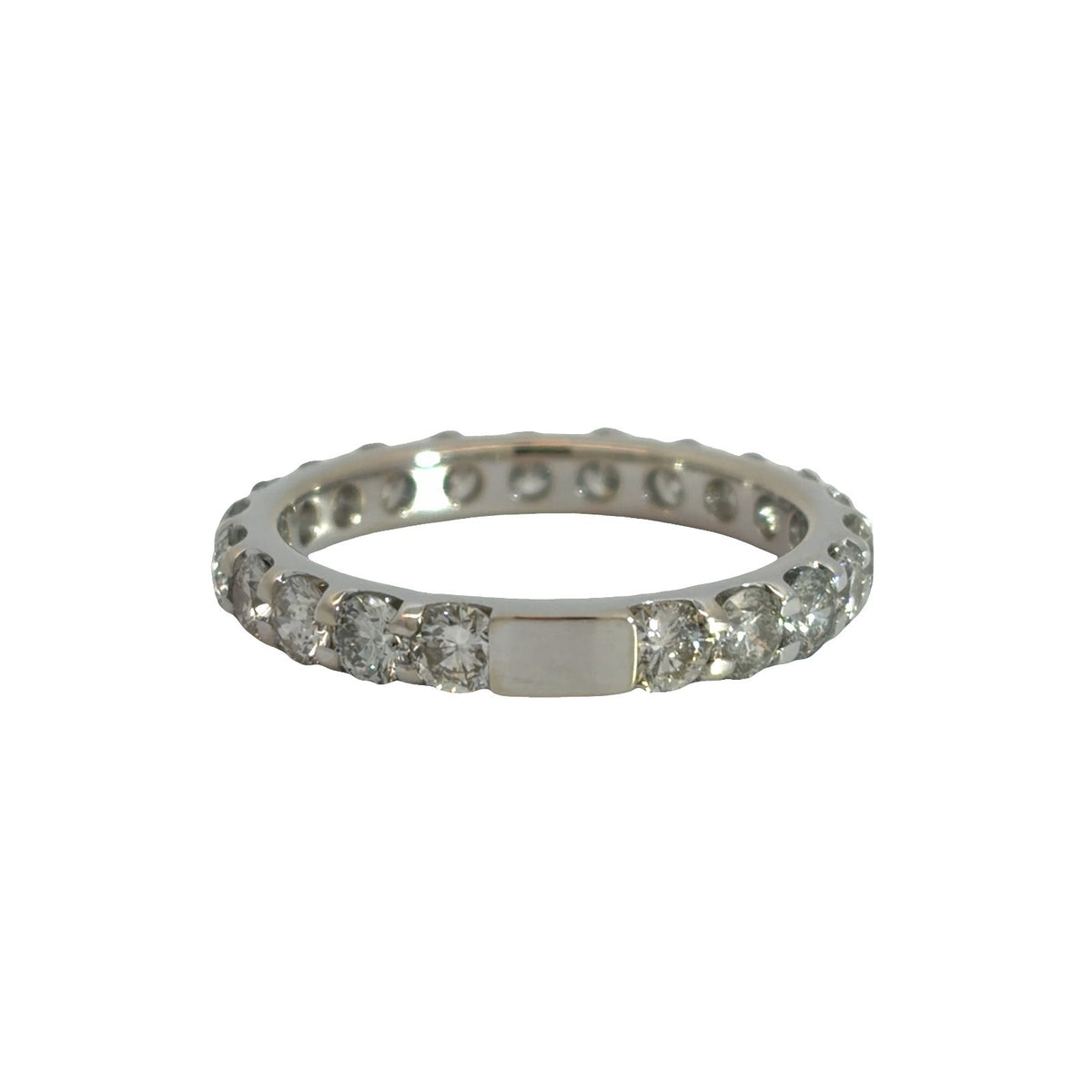 14K Stamped White Gold Diamond 2.00ctw Eternity Band Ring1