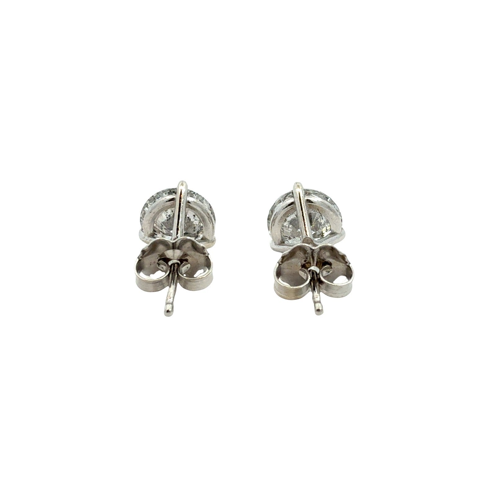 14k White Gold Round Brilliant 2.40cttw Diamond Stud Earrings3