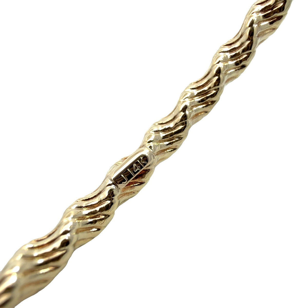 14k Yellow Gold Textured Twisted Bangle Bracelet3