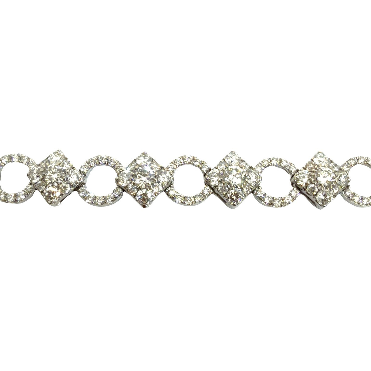 Estate 18k White Gold 6.50ctw Diamond Bracelet 7 in.2