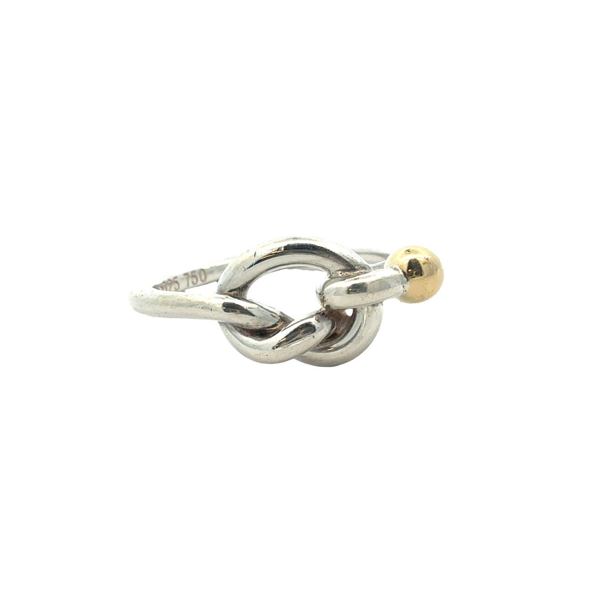 Tiffany&Co. Sterling Silver and 18k Yellow Gold Love Knot Ring1
