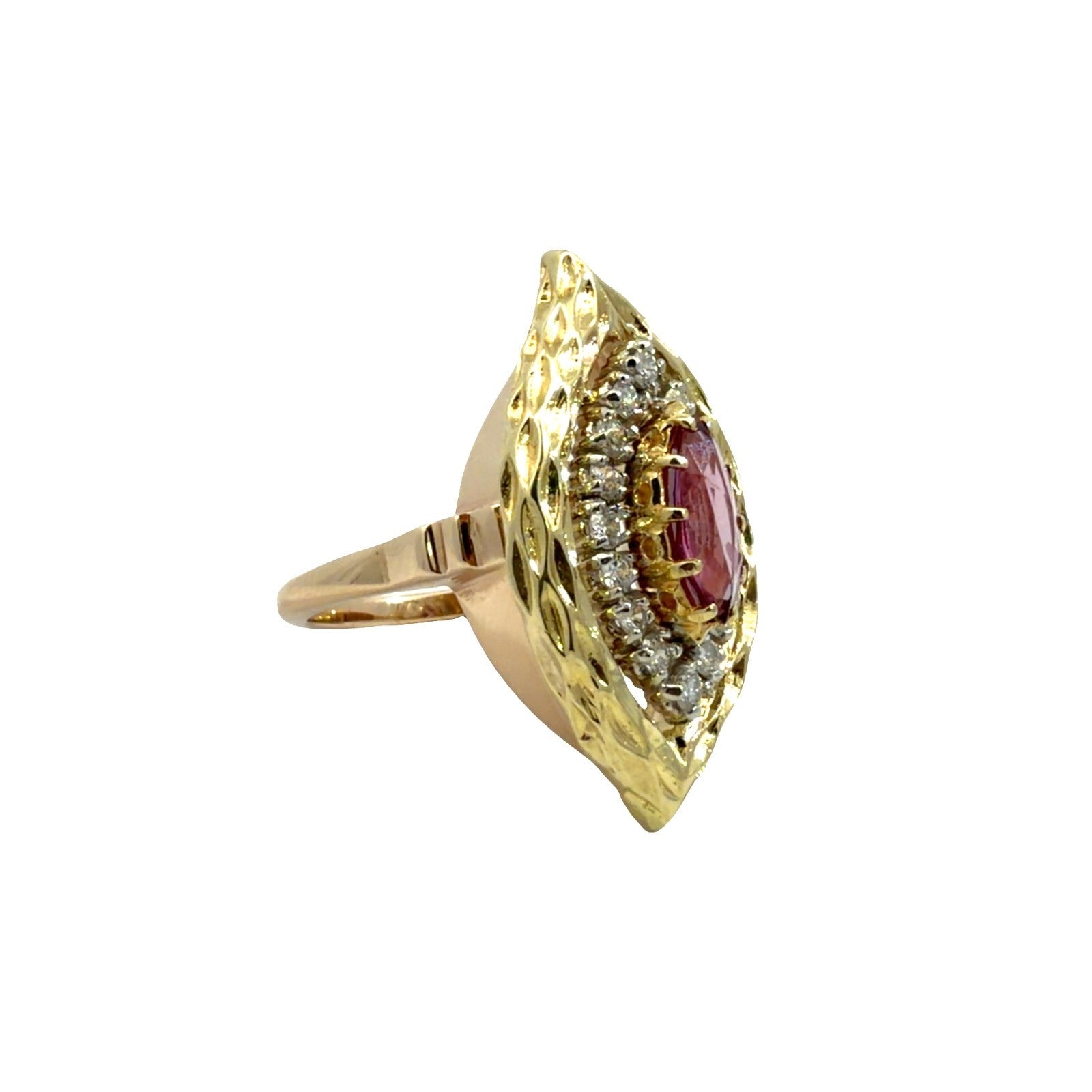 Stamped 14k Yellow Gold 1.00ctw Pink Sapphire 0.48ctw Diamond Ring1