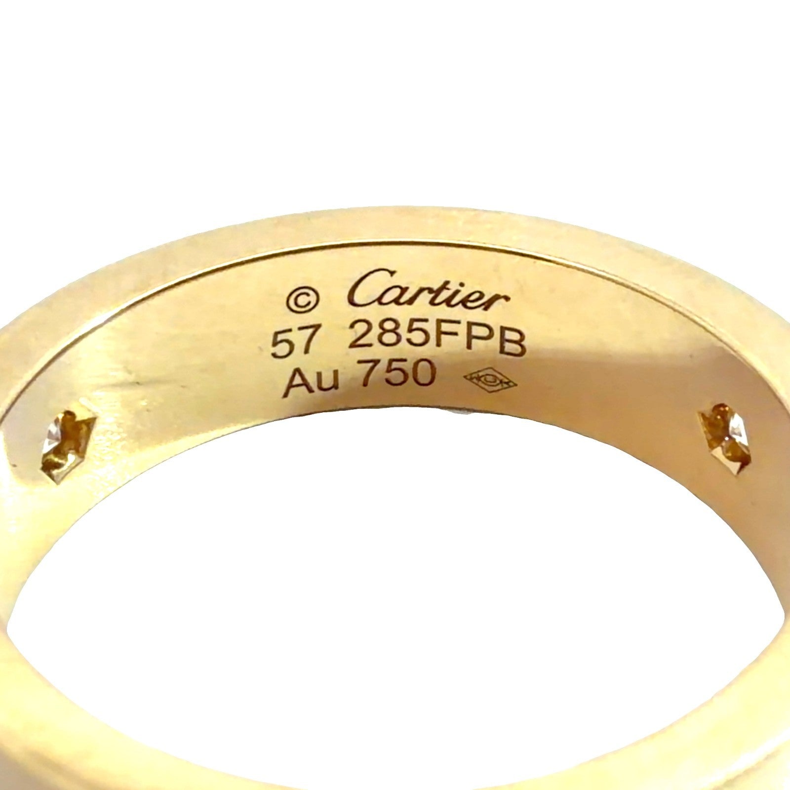 18k Yellow Gold Cartier Love Band Ring With 0.18cttw Diamonds Size 80