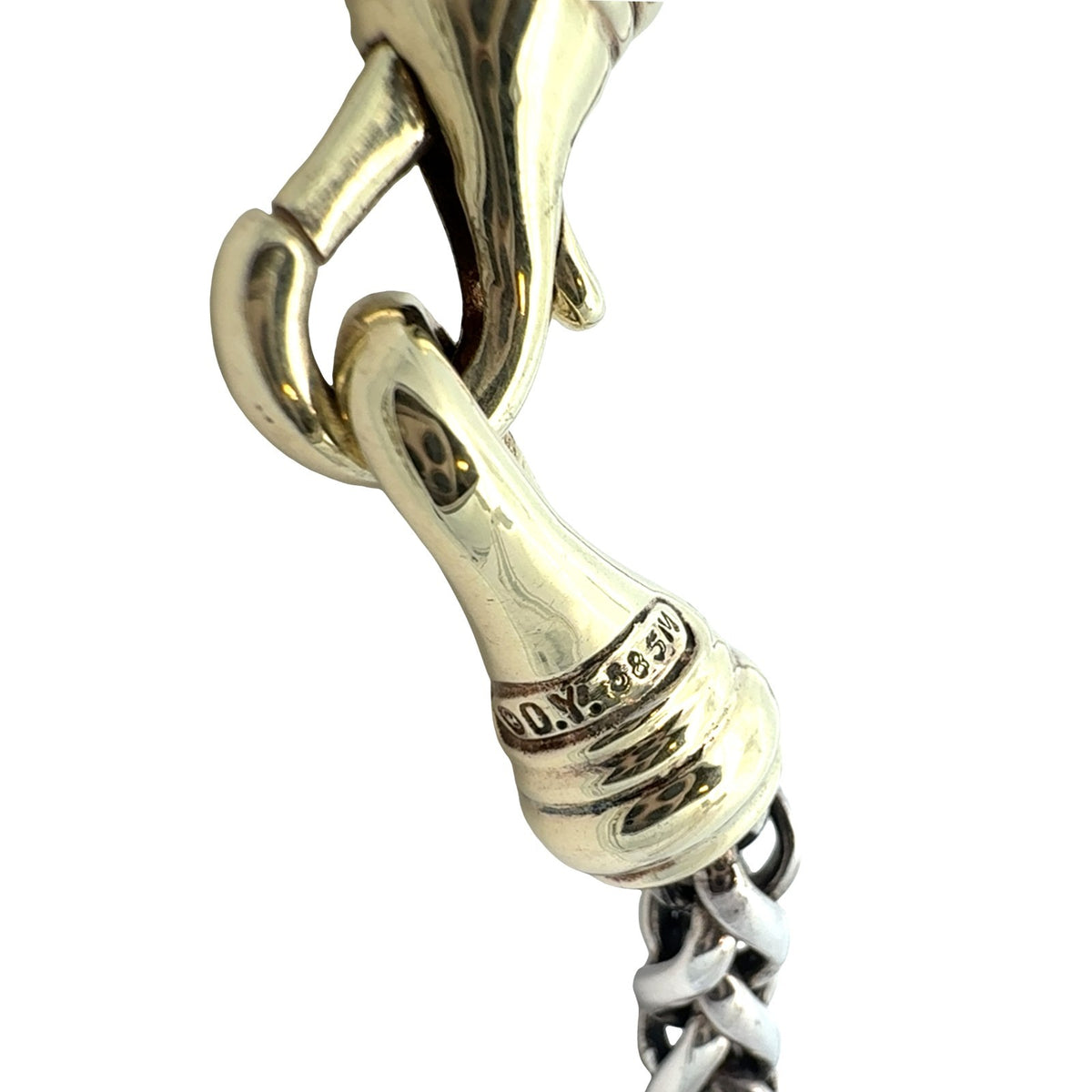 David Yurman Sterling Silver Chain Necklace with 14k Yellow Gold Clasp 20"7