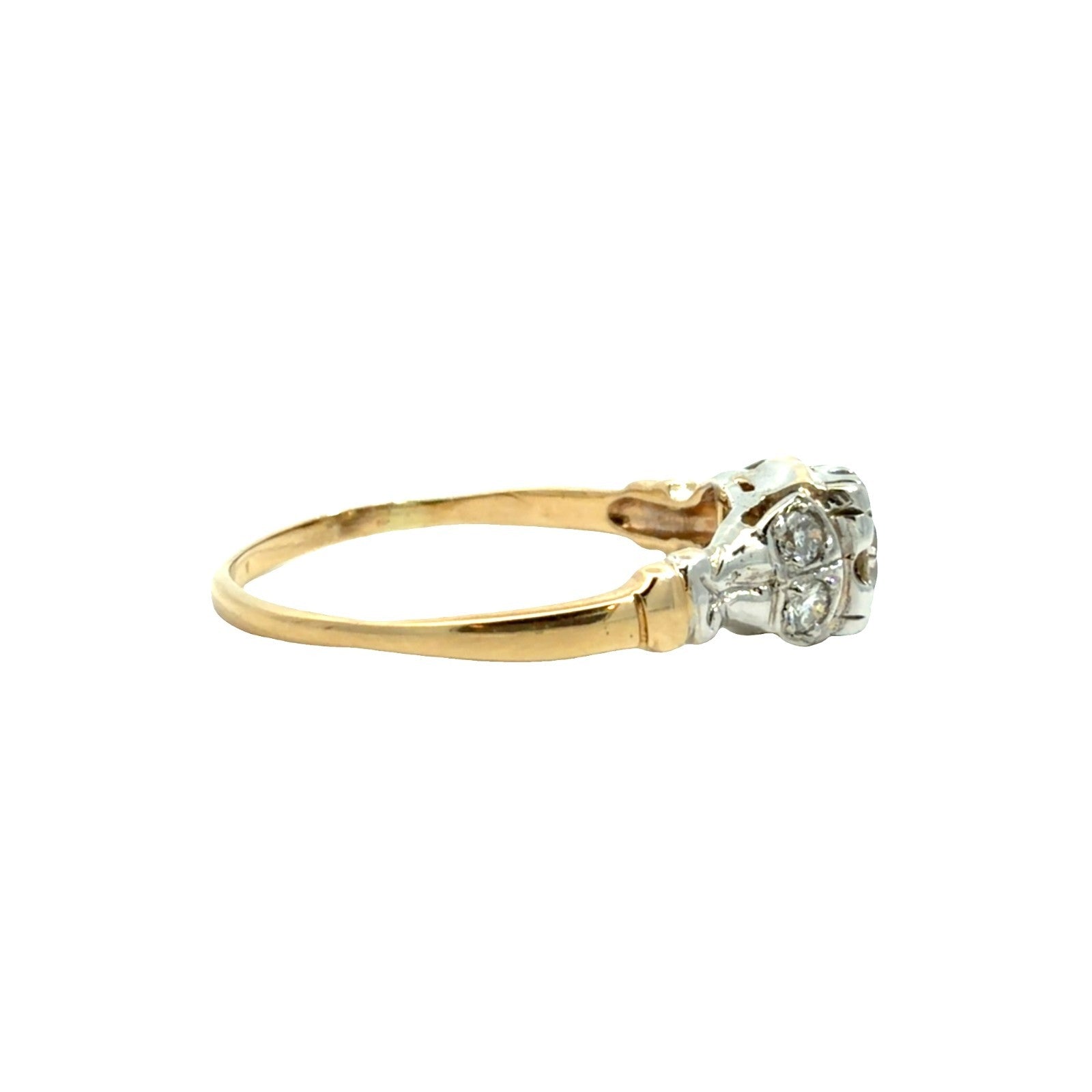 Vintage 14k Gold Stamped Round 0.53ctw OEC Diamond Two Toned Engagement Ring2