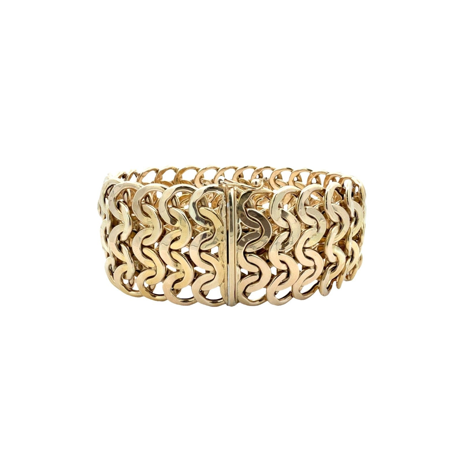 14k Yellow Gold Italian Crochet Chain Link Bracelet 7.5"2