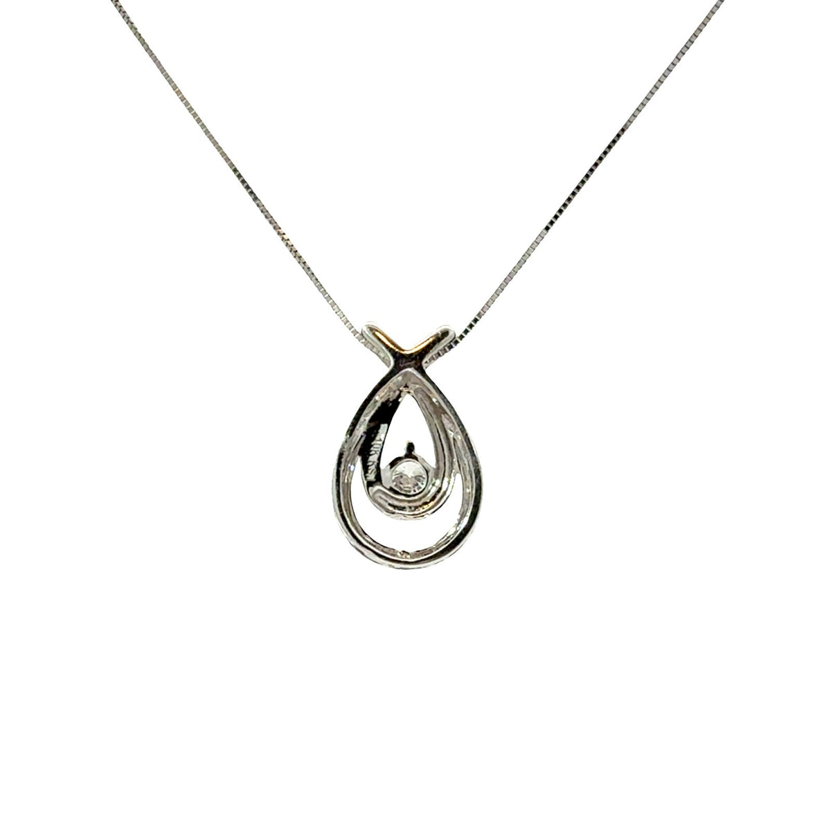10k White Gold 0.24ctw Diamond Pendant Necklace4