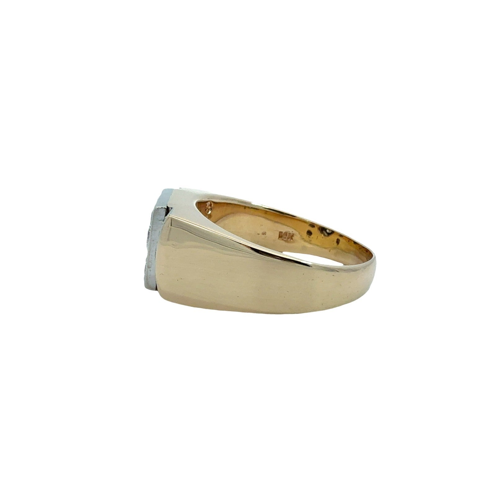 Vintage 14k Yellow Gold Stamped Two-Tone 0.78cttw Diamond Ring Men's5