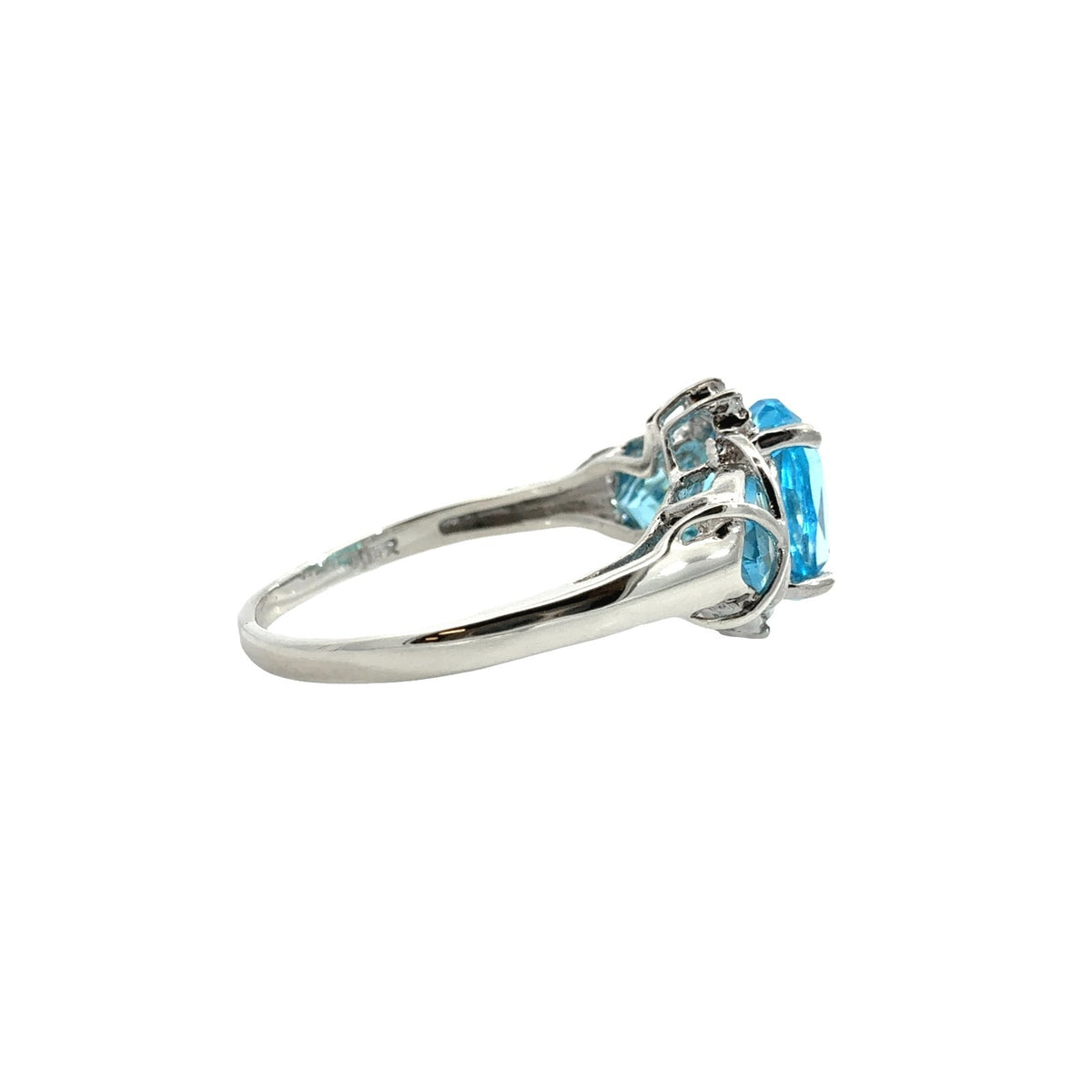 Vintage 10k White Gold 3.27cttw Topaz and 0.02cttw Diamond Ring4