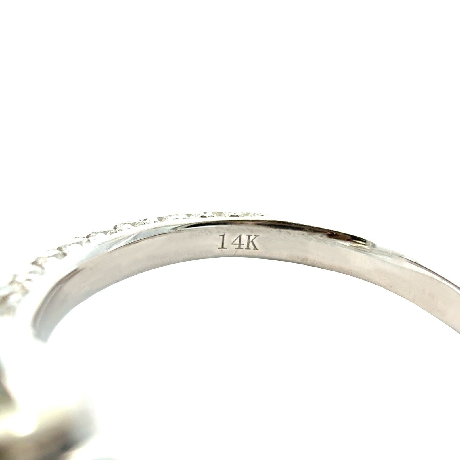 14k White Gold 6.61cttw Round Diamond and Pave Band Engagement Ring6