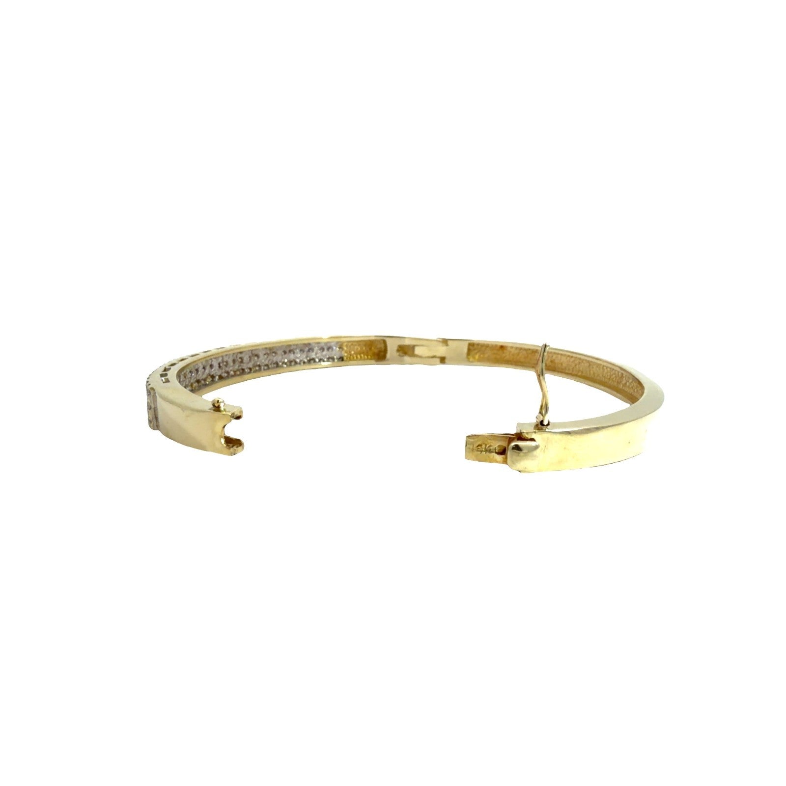 14k Yellow Gold Multi-Row 2.39cttw Diamond Pavé Hinged Bangle Bracelet 6.75"4