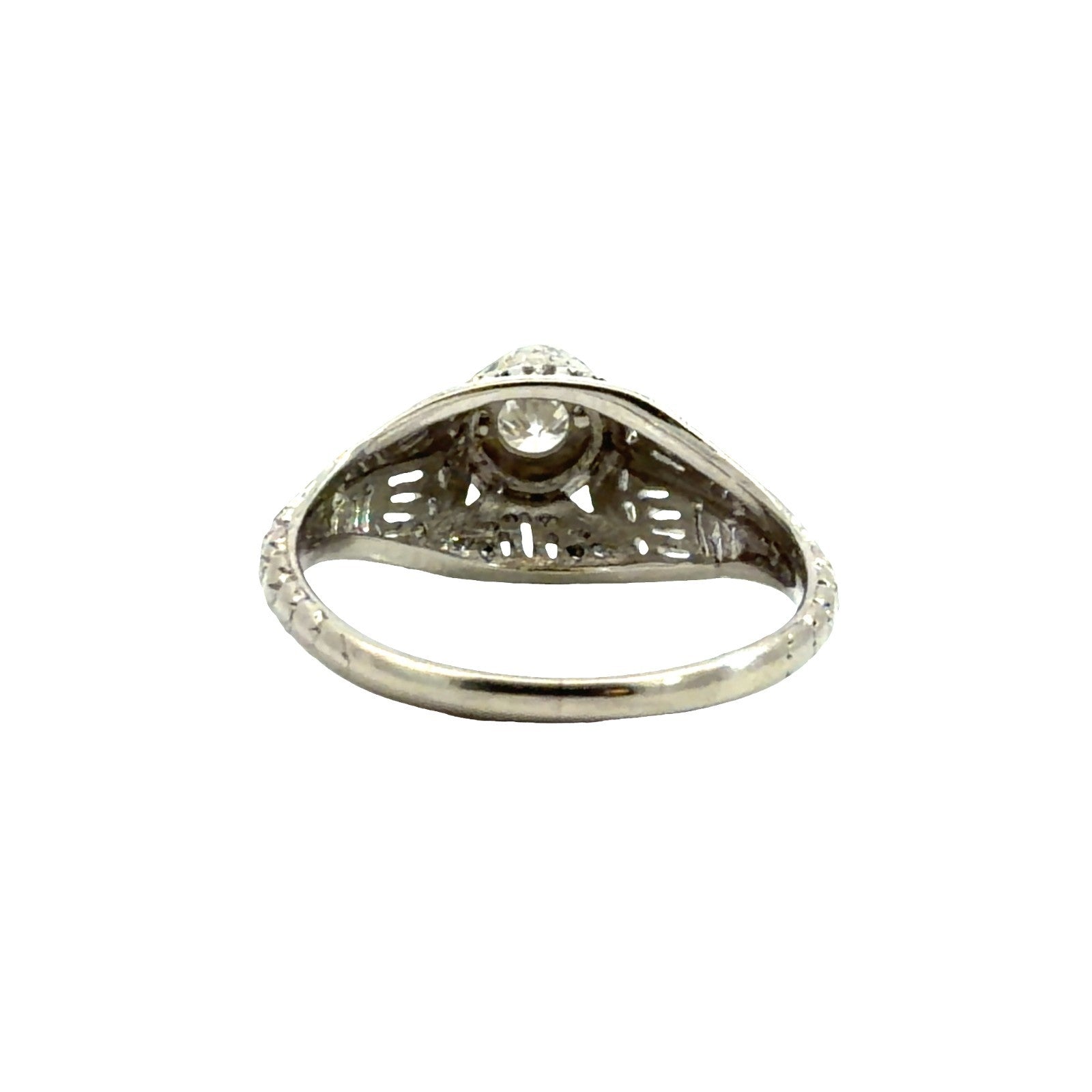 Vintage Art Deco Platinum Filigree & 0.27cttw Diamond Engagement Ring Size 5.252