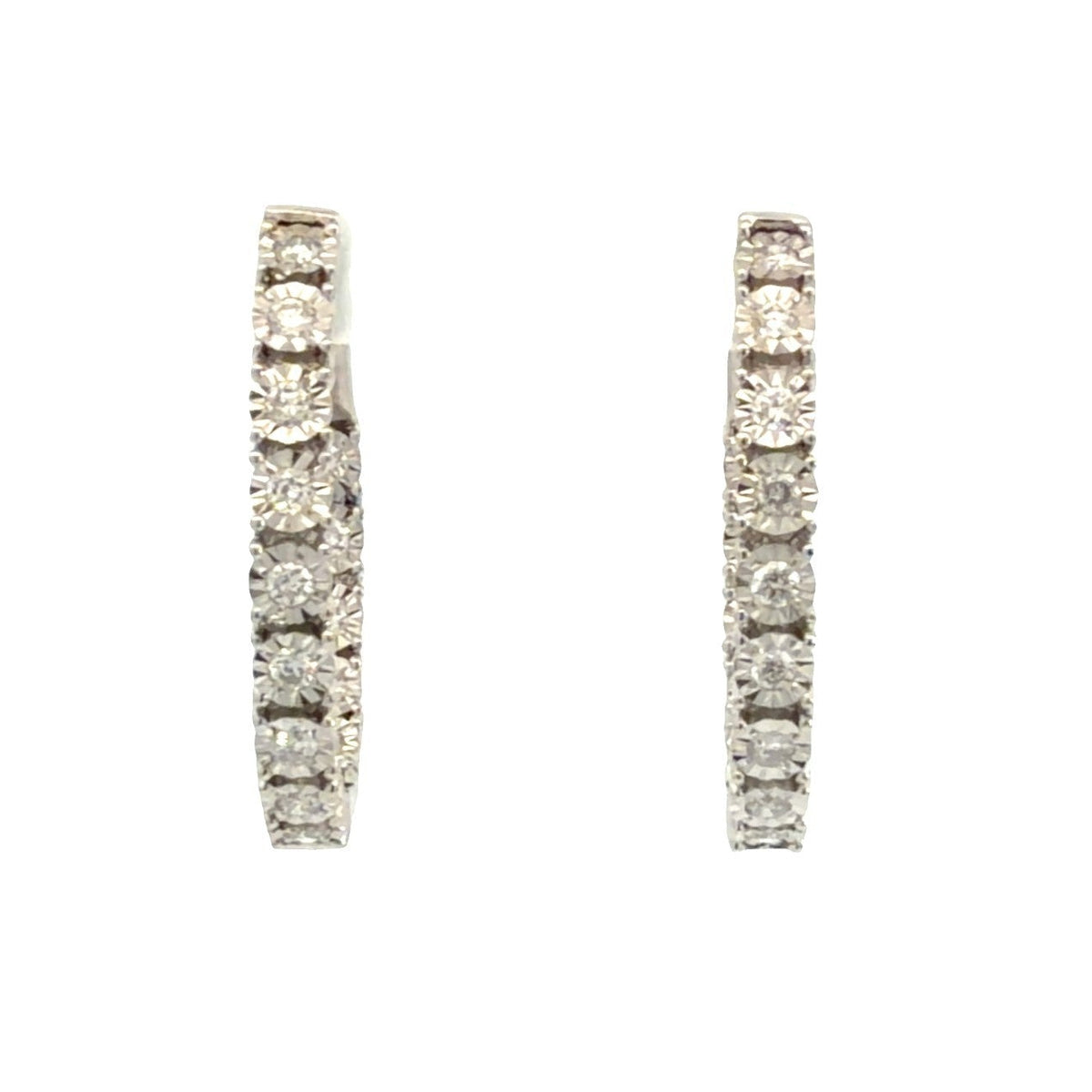 14k White Gold 0.51ctw Diamond Pavé Hoop Earrings0