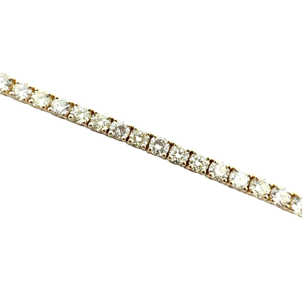 NEW 14k Yellow Gold 11.27cttw Diamond Tennis Necklace 16.5"3