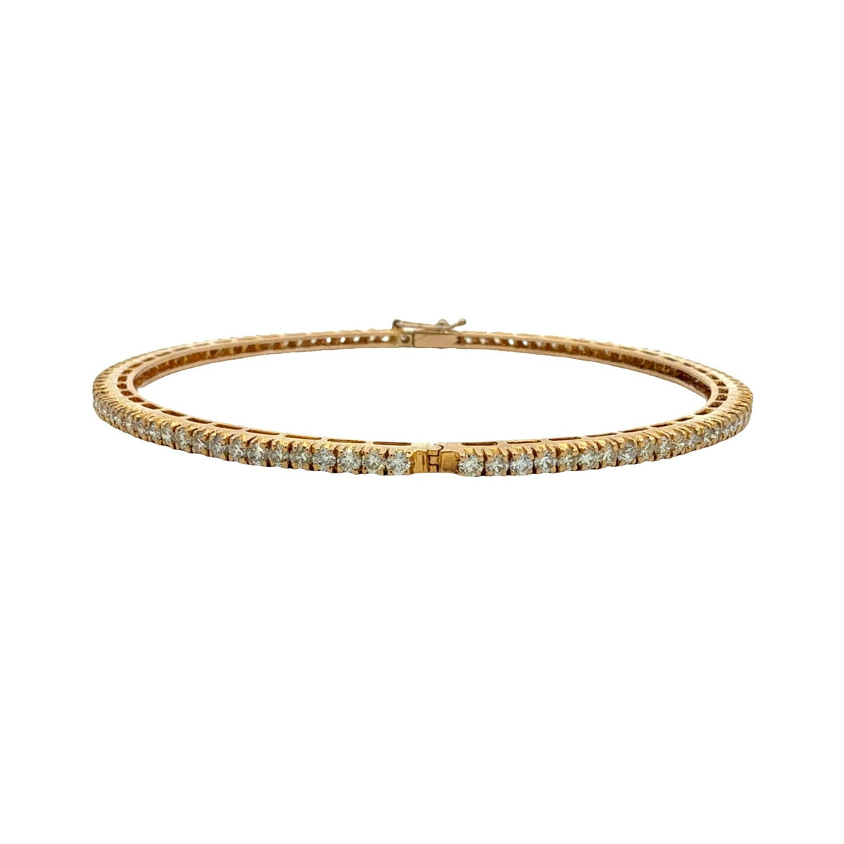 18k Yellow Gold and 3.03ctw Diamond Bangle Bracelet 7.25"3