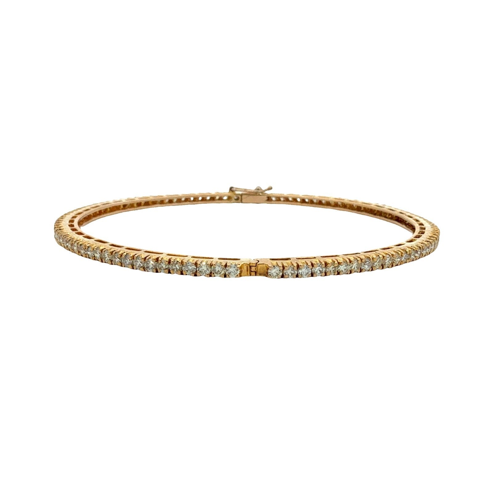18k Yellow Gold and 3.03ctw Diamond Bangle Bracelet 7.25"3